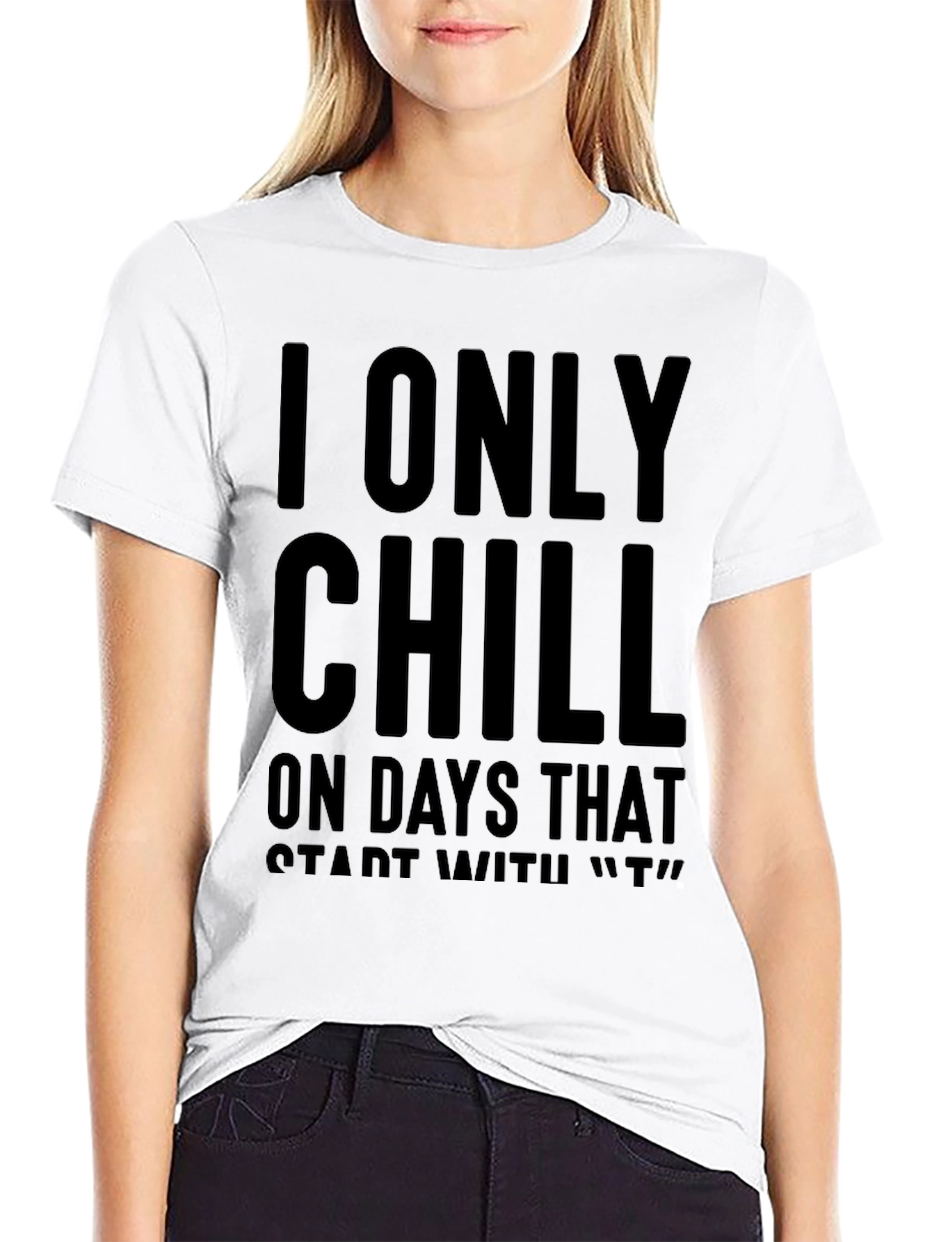 Black Chill Only on 'T' Days Black Graphic Tee view 9