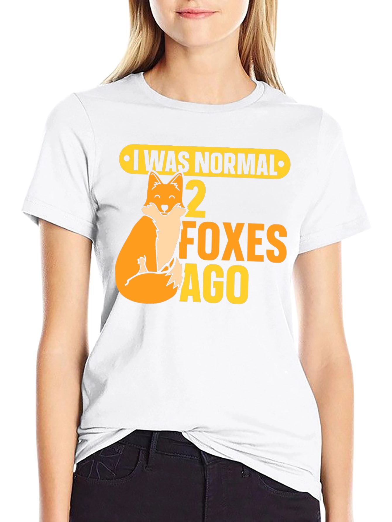 Black I Was Normal 2 Foxes Ago Graphic Tee view 9