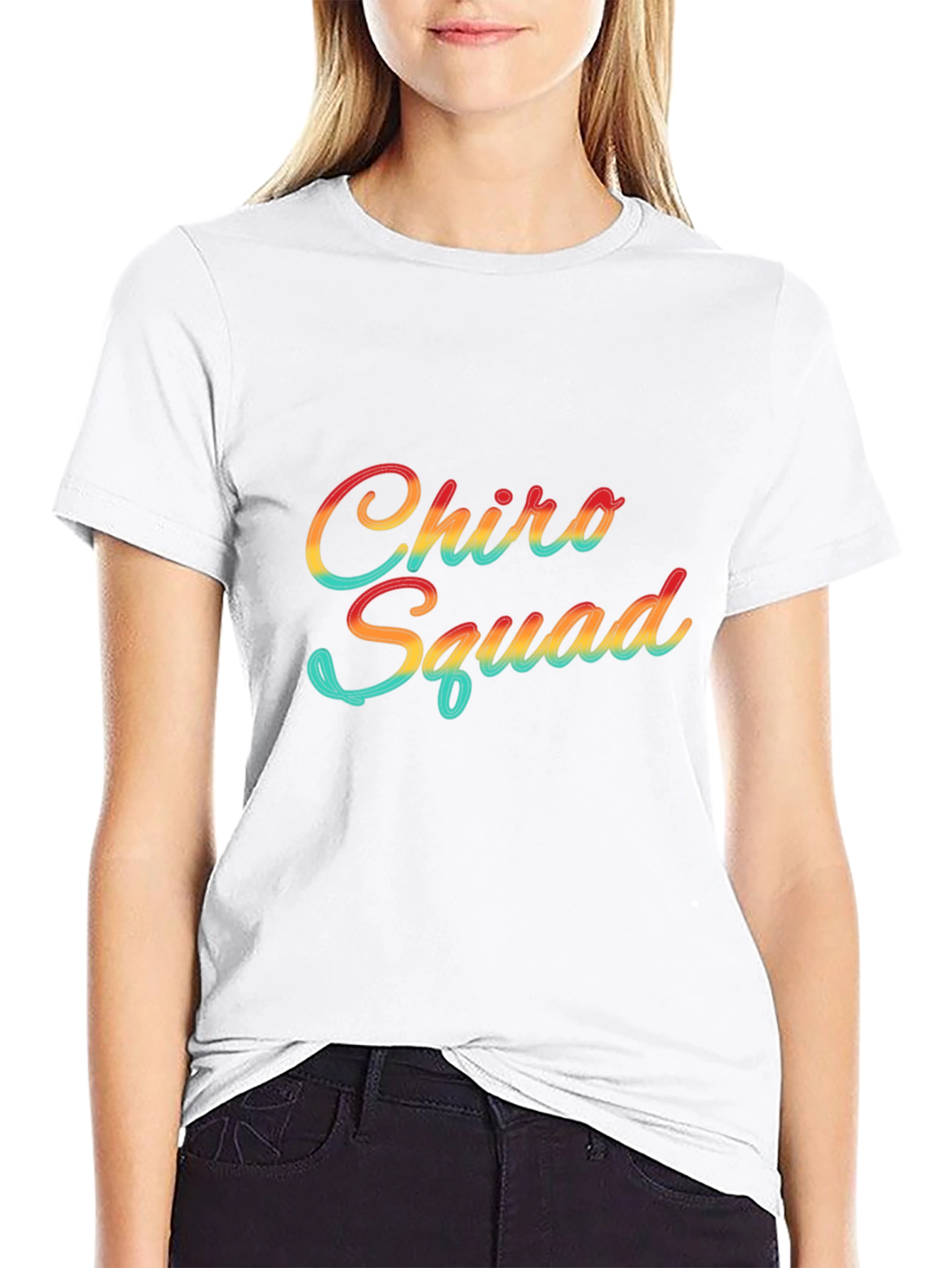Black Chiro Squad Retro Style Black T-Shirt view 9