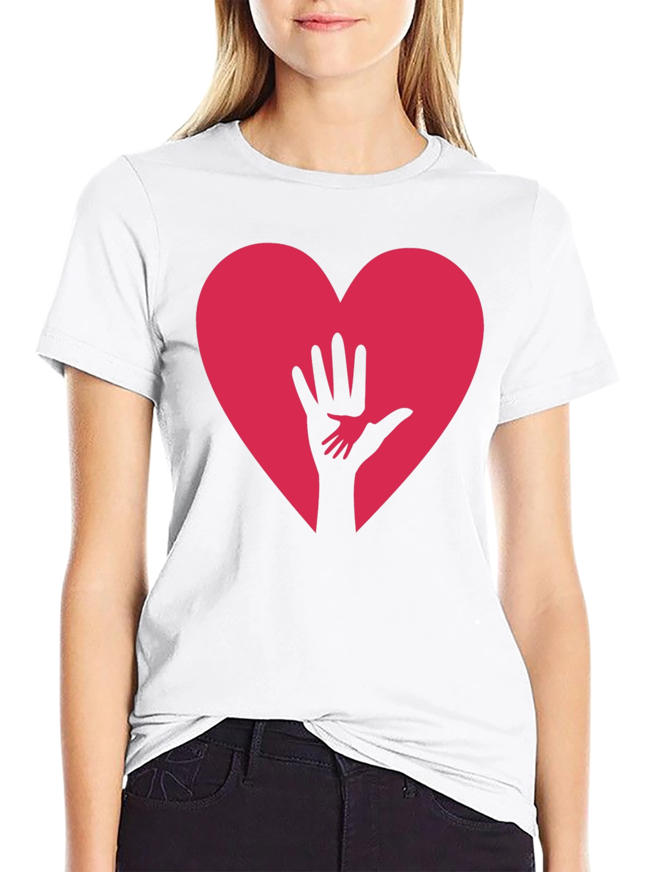 Black Heart & Hand Graphic Tee - Black view 9