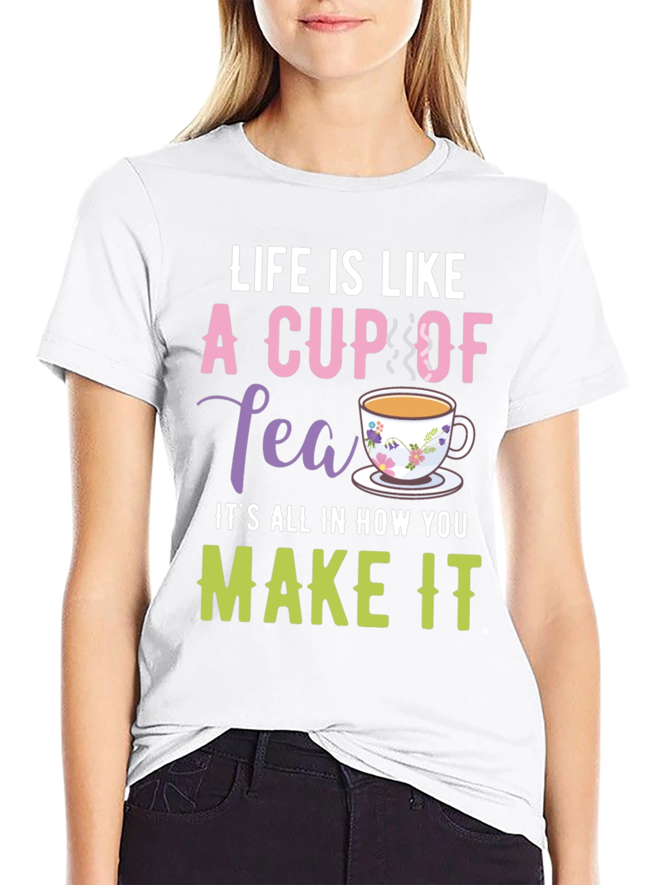 Black Life is Like a Cup of Tea Graphic T-Shirt view 9