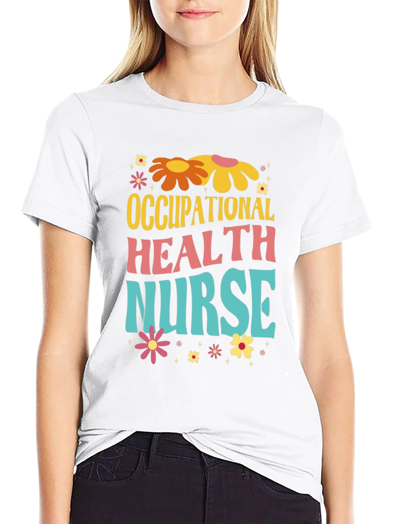 Black Retro Occupational Health Nurse T-Shirt view 9
