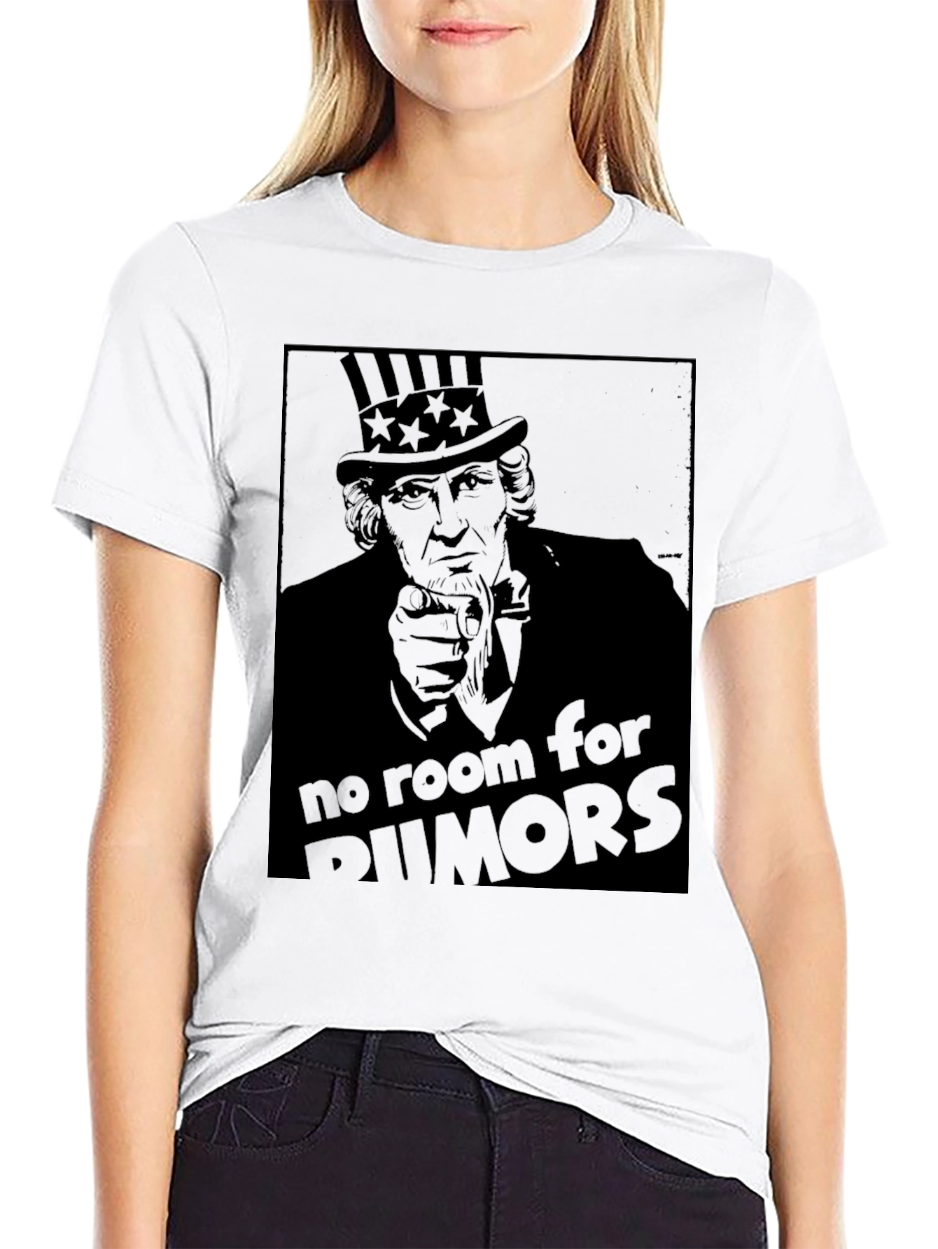 Black Uncle Sam "No Room For Rumors" Graphic T-Shirt view 9