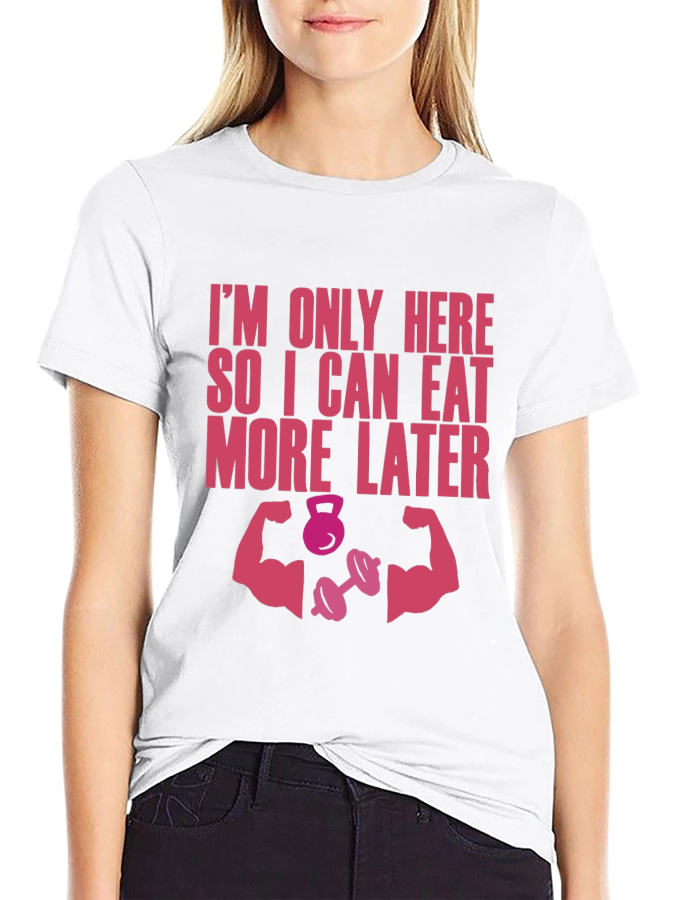 Black Funny Workout T-Shirt - Eat More Later Gym Tee view 9