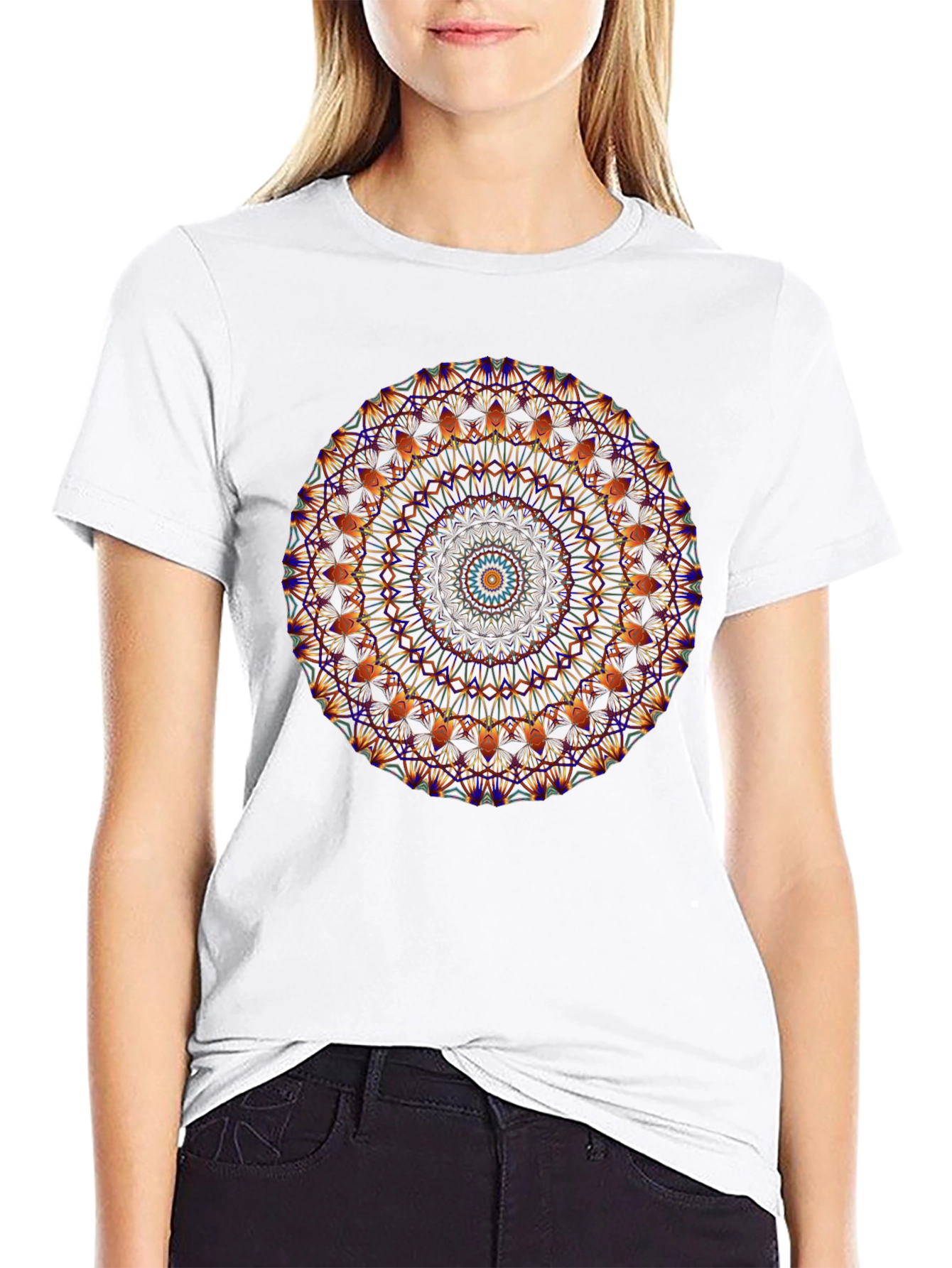 Black Mandala Graphic Black T-Shirt view 9
