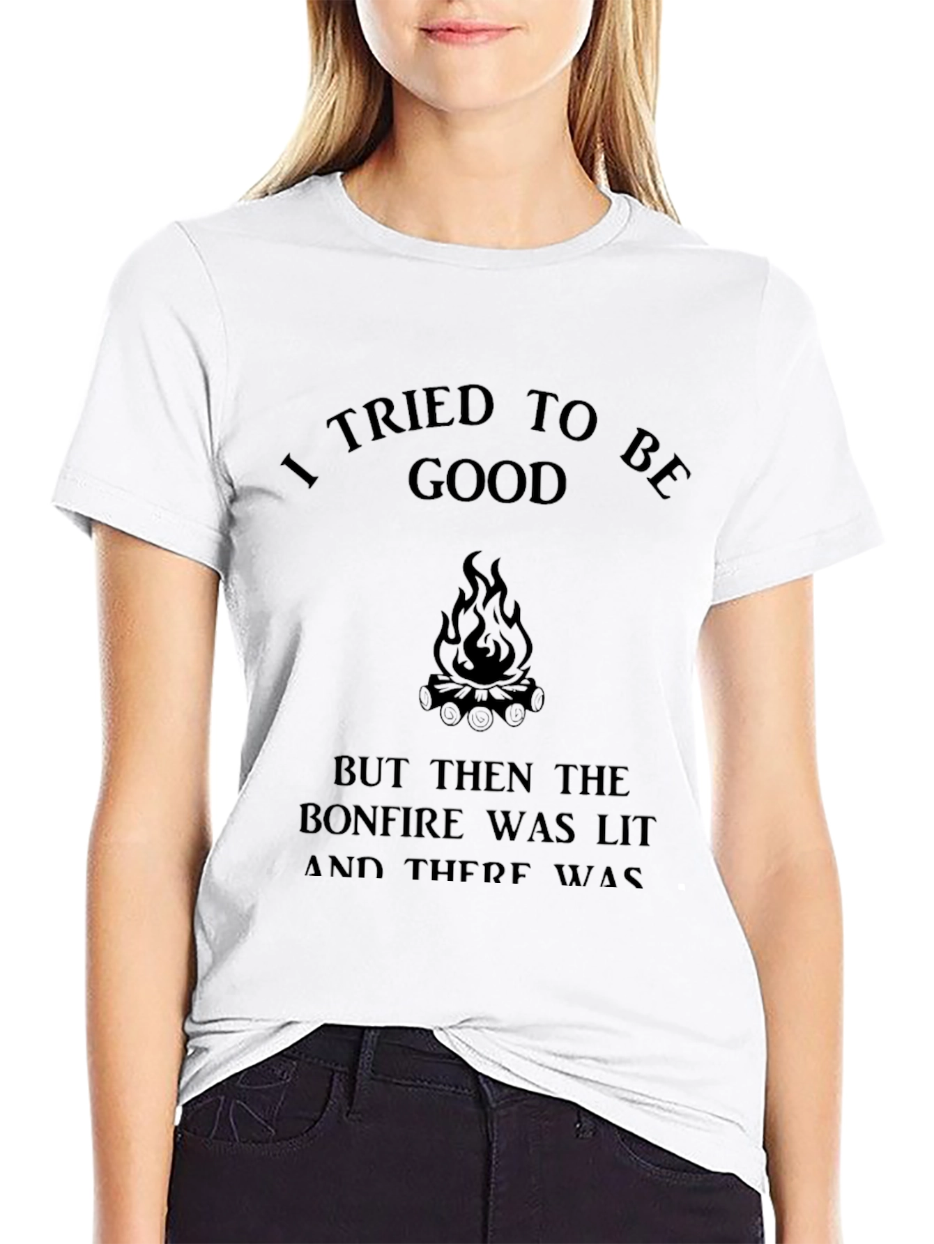 Black Bonfire Lit T-Shirt - Funny Graphic Tee view 9