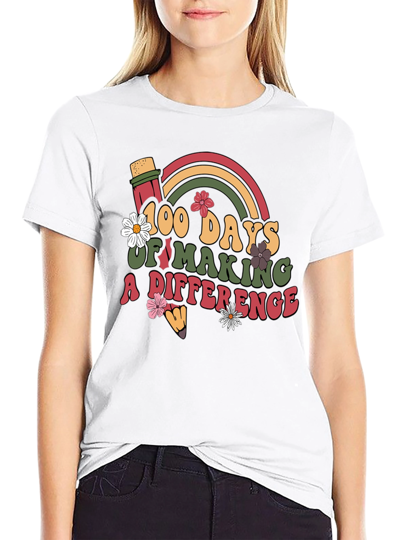 Black 100 Days of Making a Difference T-Shirt view 9