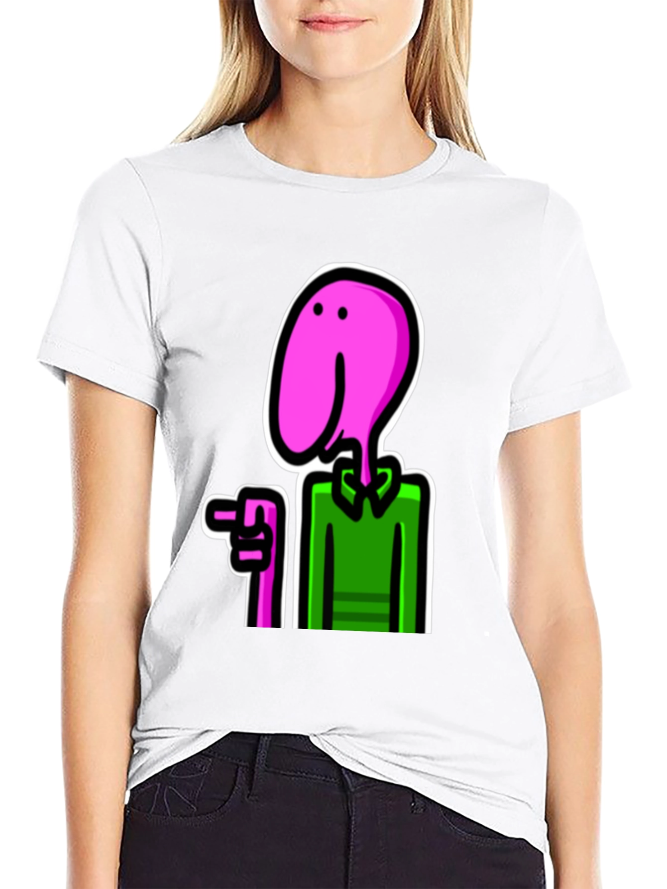Black Cartoon Man T-Shirt view 9