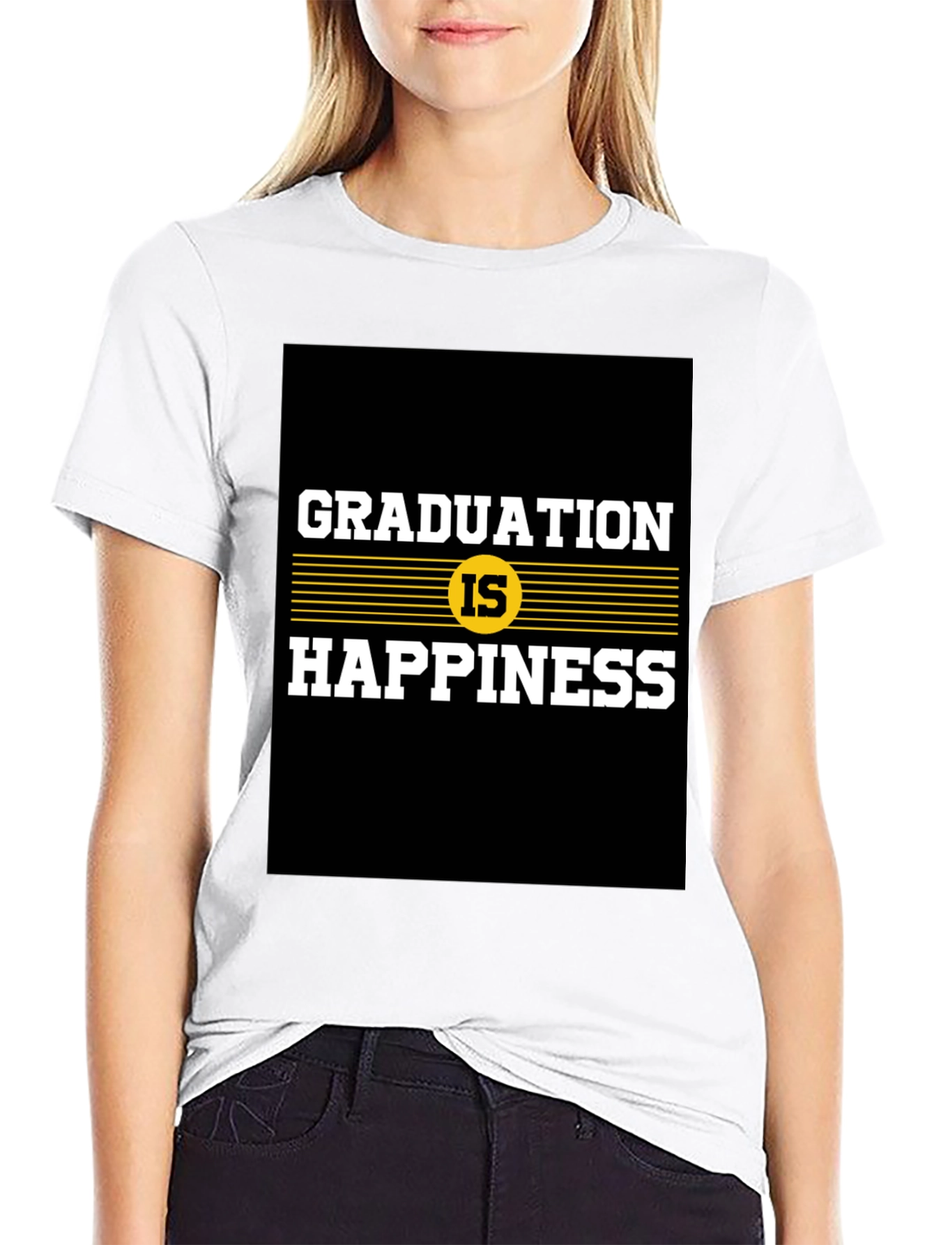 Black Graduation is Happiness Graphic Tee view 9