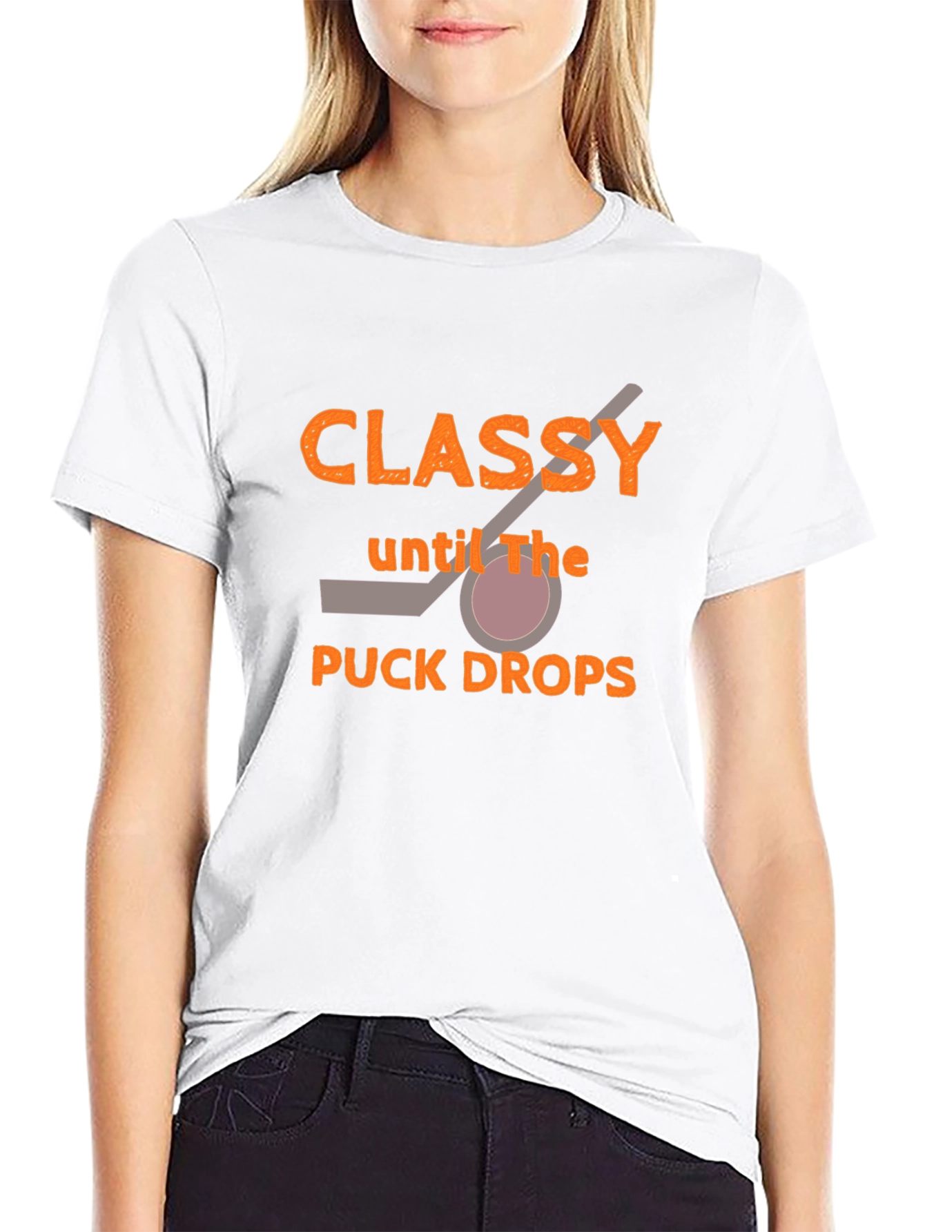 Black Classy Hockey T-Shirt - Game Day Apparel view 9