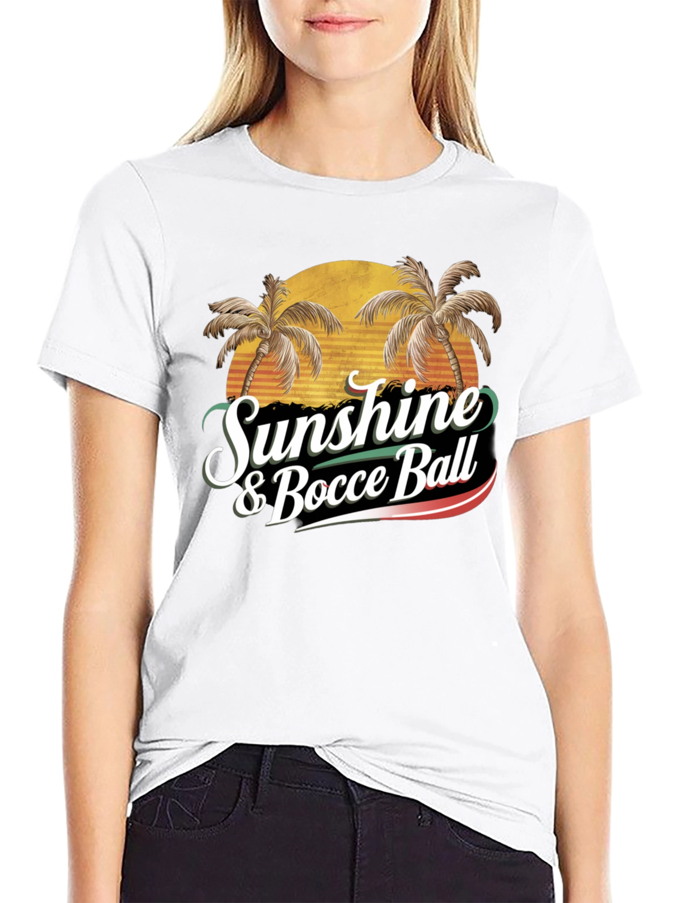 Black Sunshine & Bocce Ball T-Shirt view 9
