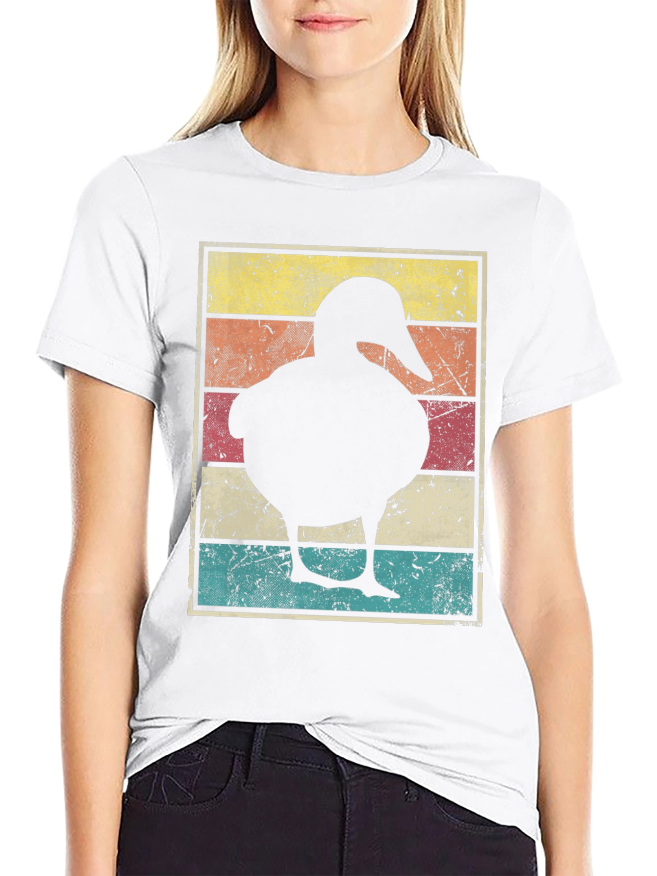 Black Retro Duck Graphic Tee view 9