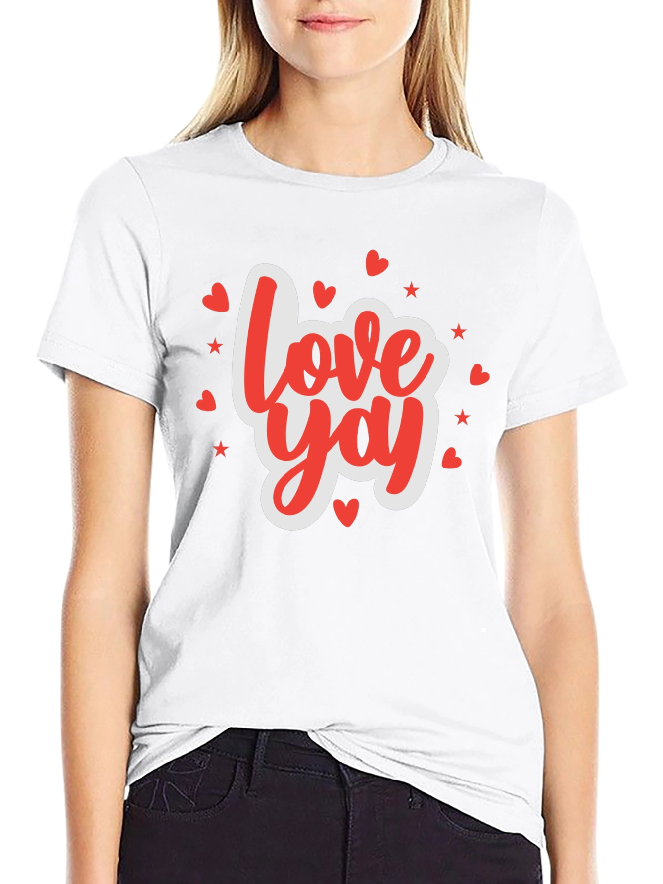 Black Love Yay Valentine's Day Graphic T-Shirt view 9