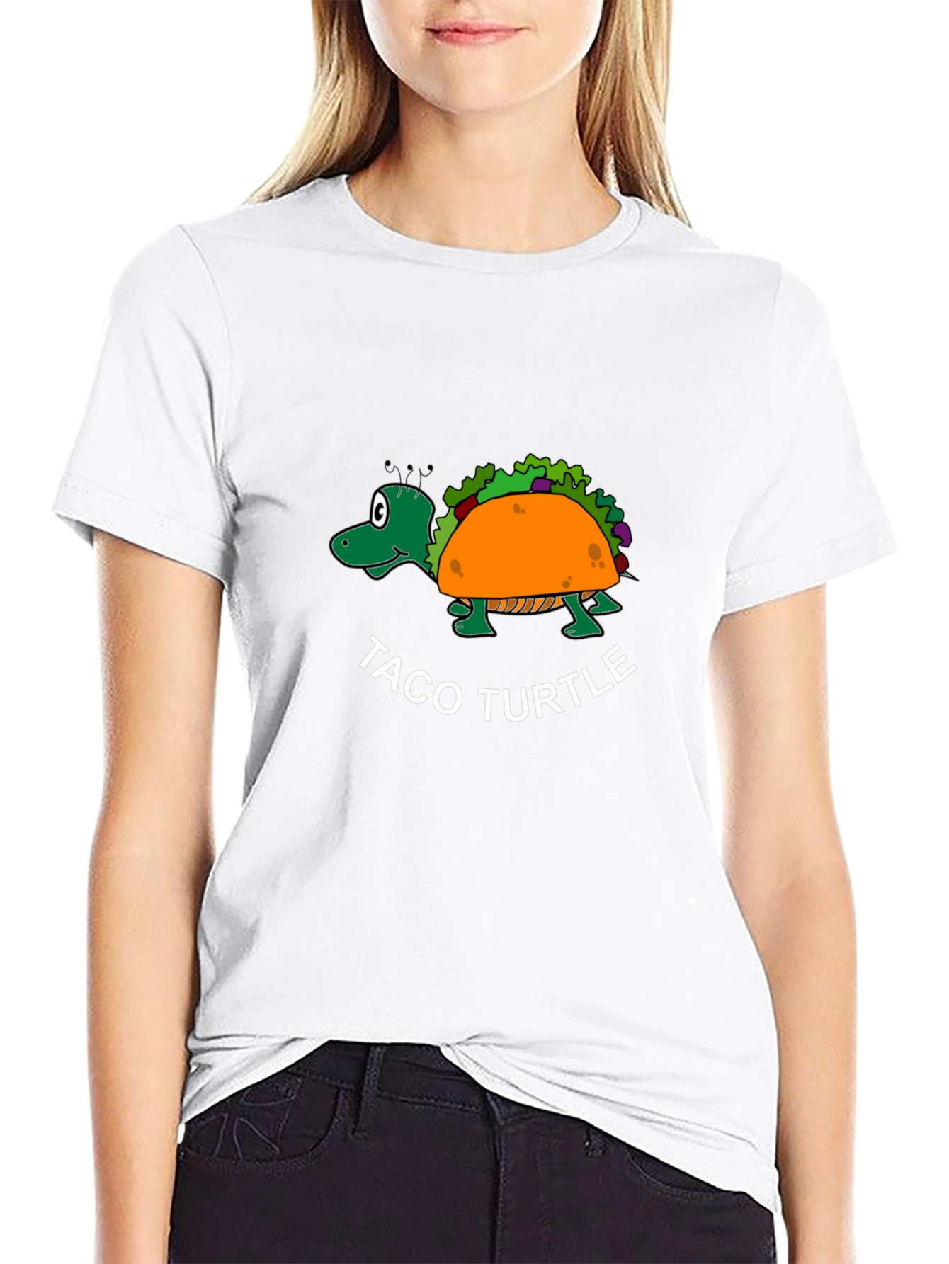 Black Taco Turtle Black T-Shirt - Funny Graphic Tee view 9