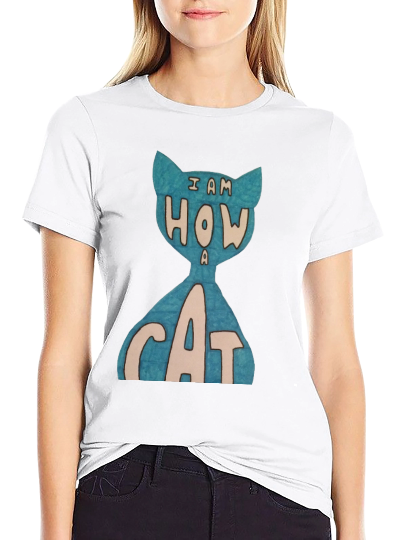 Black I Am How A Cat T-Shirt - Unique Graphic Tee view 9