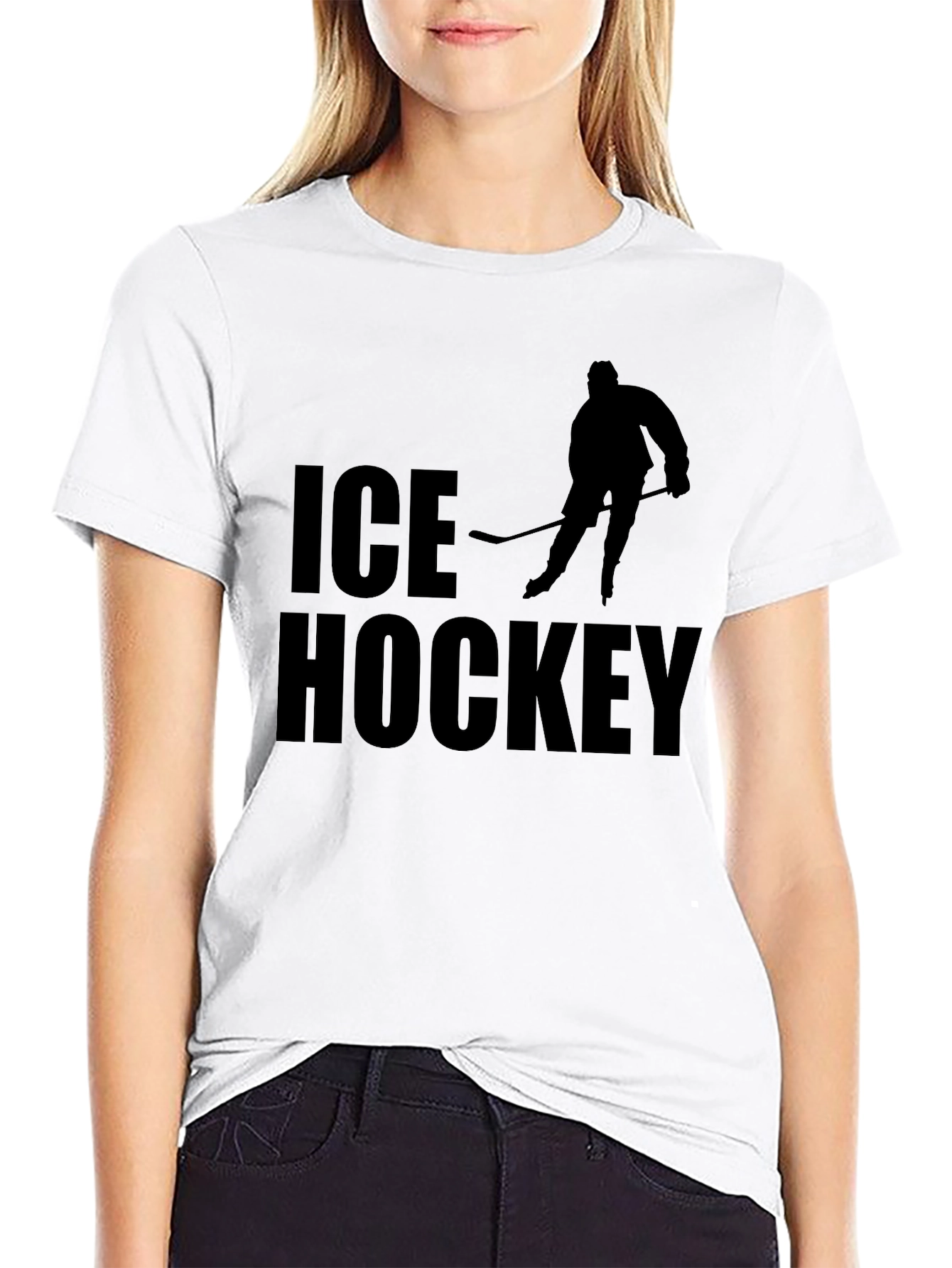 Black Ice Hockey Graphic Tee - Sporty Black T-Shirt view 9