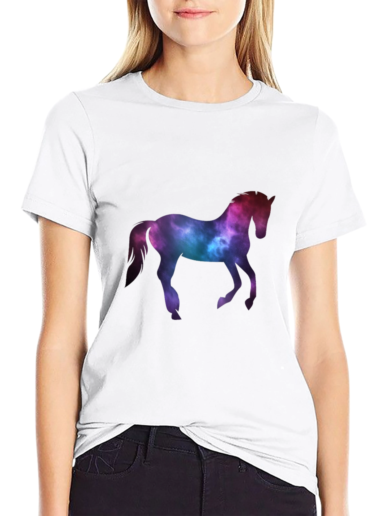 Black Cosmic Horse Graphic Tee - Black T-Shirt view 9