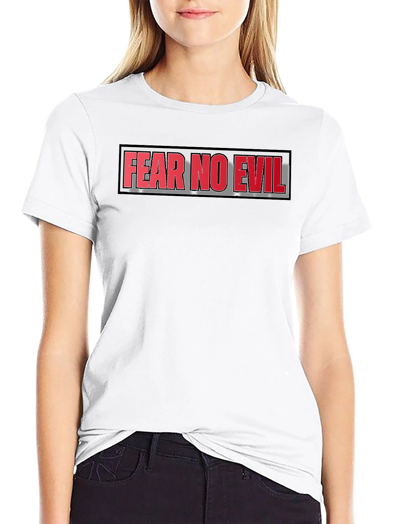 Black Fear No Evil Graphic T-Shirt - Bold Statement Tee view 9