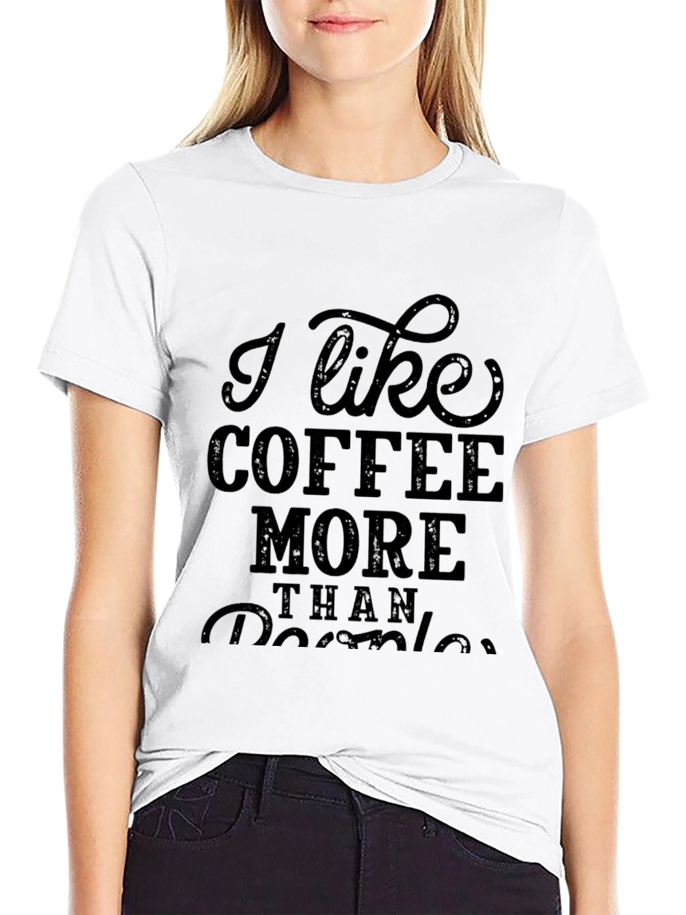 Black Coffee Lover Graphic Tee - I Like Coffee More Than People view 9