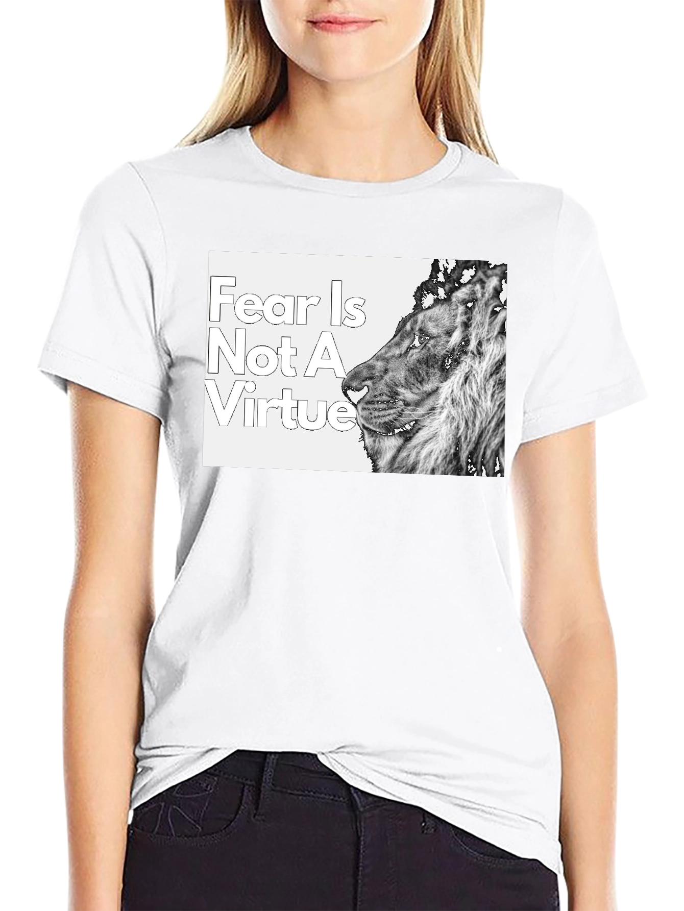 Black Fear is Not a Virtue Lion T-Shirt view 9