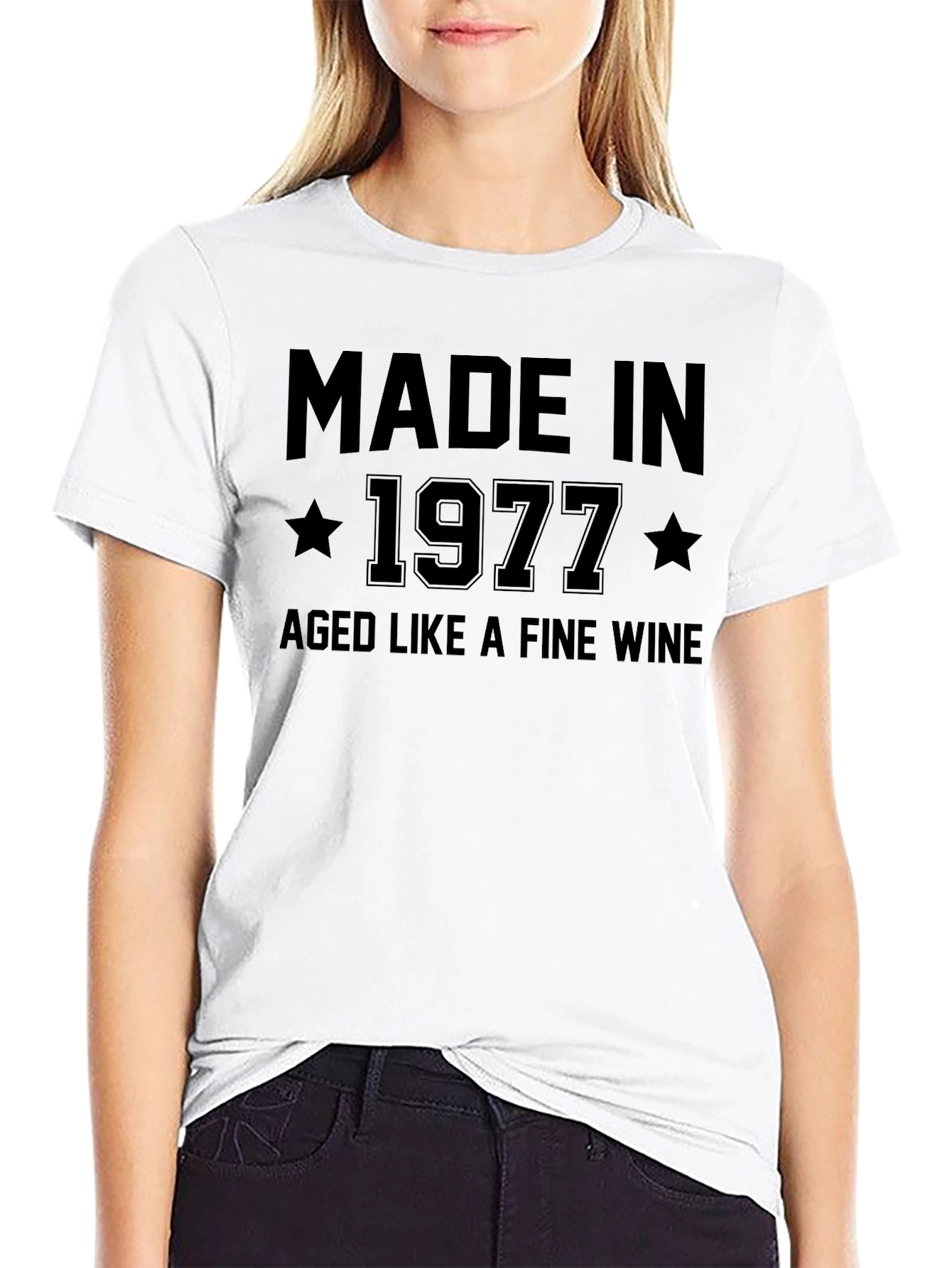 Black Made in 1977 Aged Like Fine Wine T-Shirt view 9