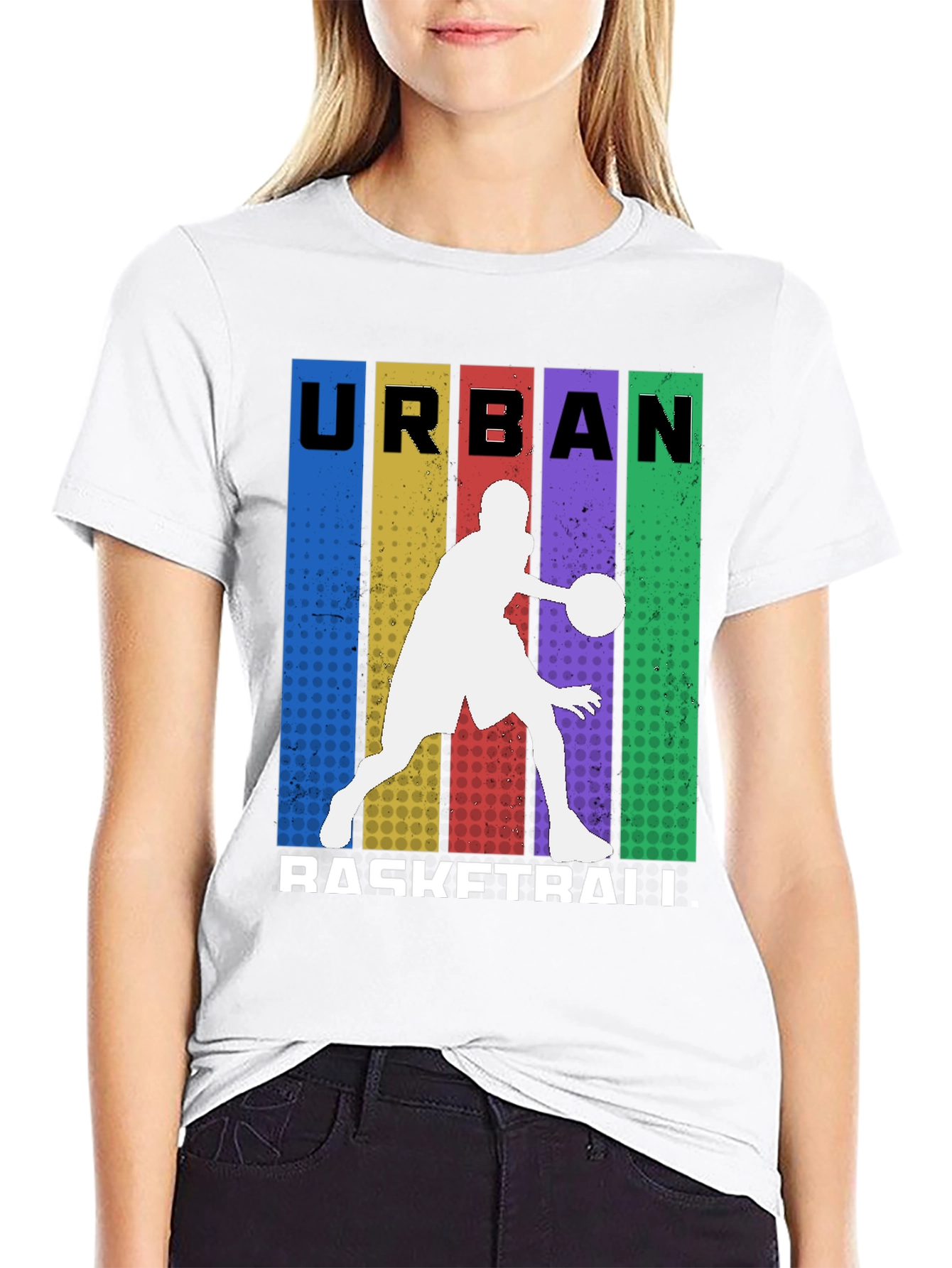 Black Urban Basketball Graphic Tee - Black view 9