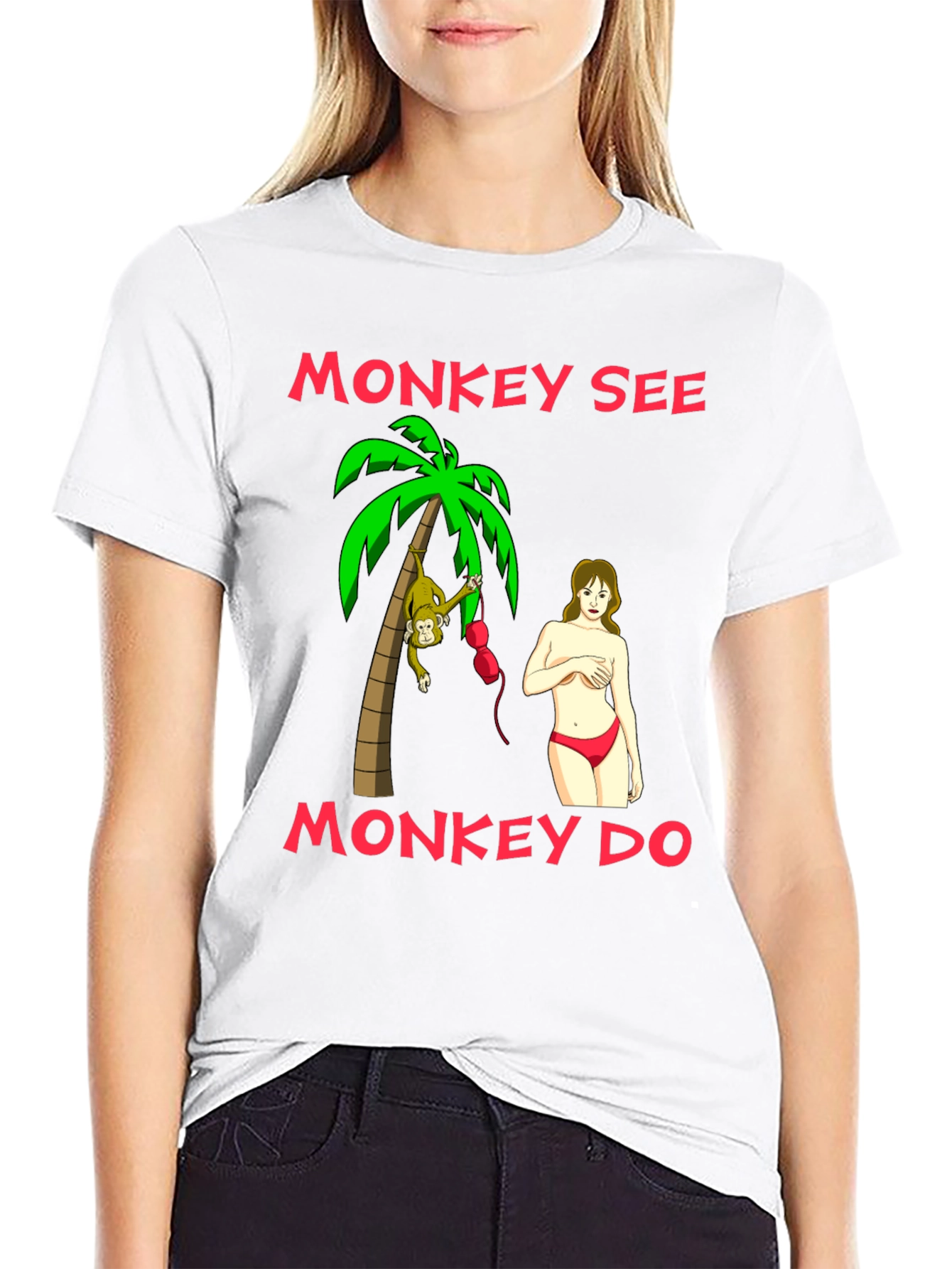 Black Monkey See Monkey Do Graphic T-Shirt view 9