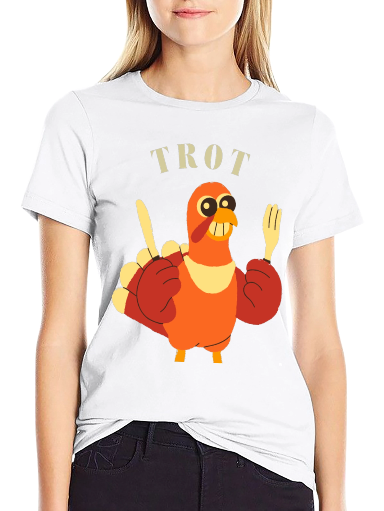 Black Funny Turkey Trot T-Shirt view 9