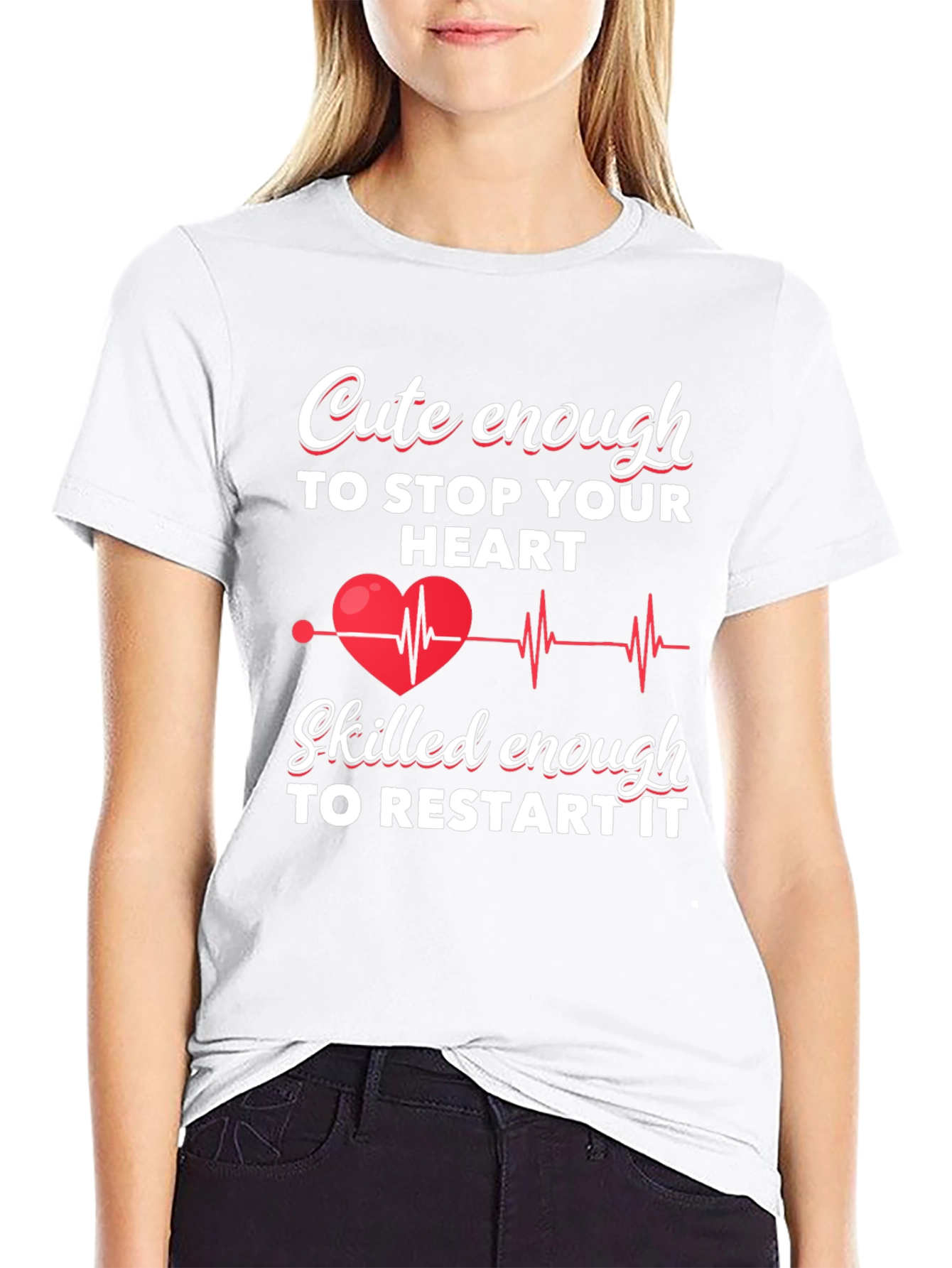 Black Cute Enough to Stop Your Heart T-Shirt view 9