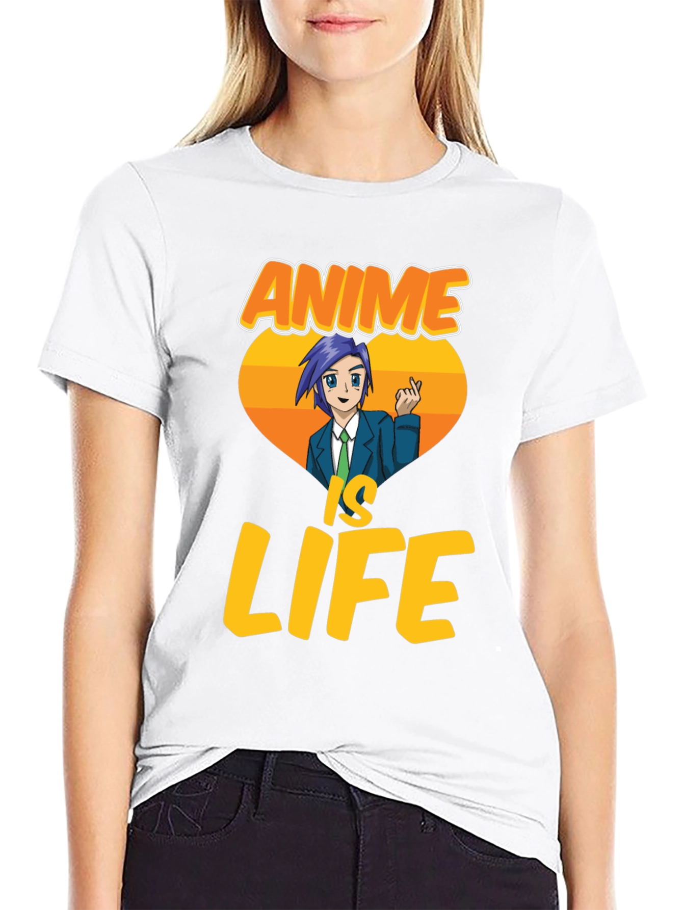 Black Anime Is Life Graphic T-Shirt - Black view 9