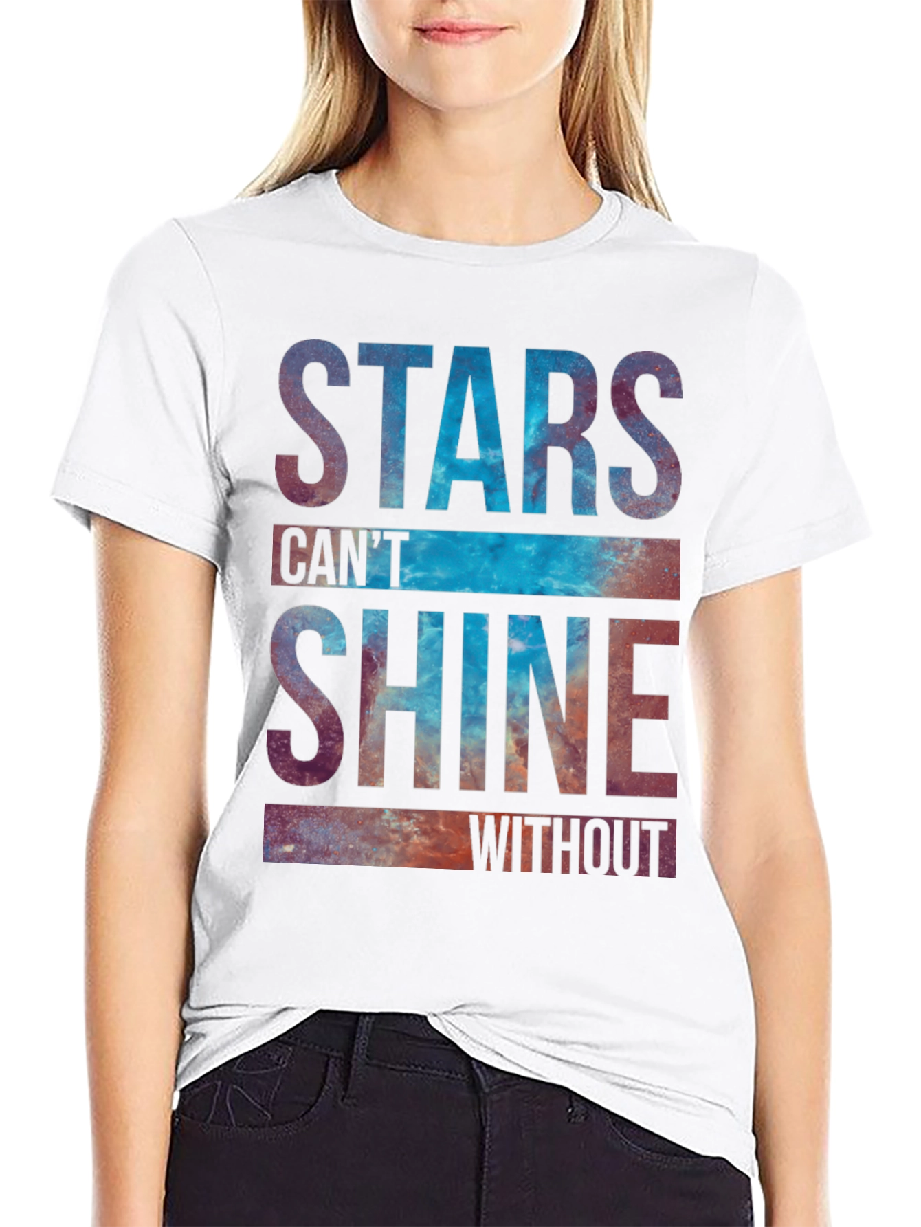 Black Stars Can't Shine Graphic Tee view 9