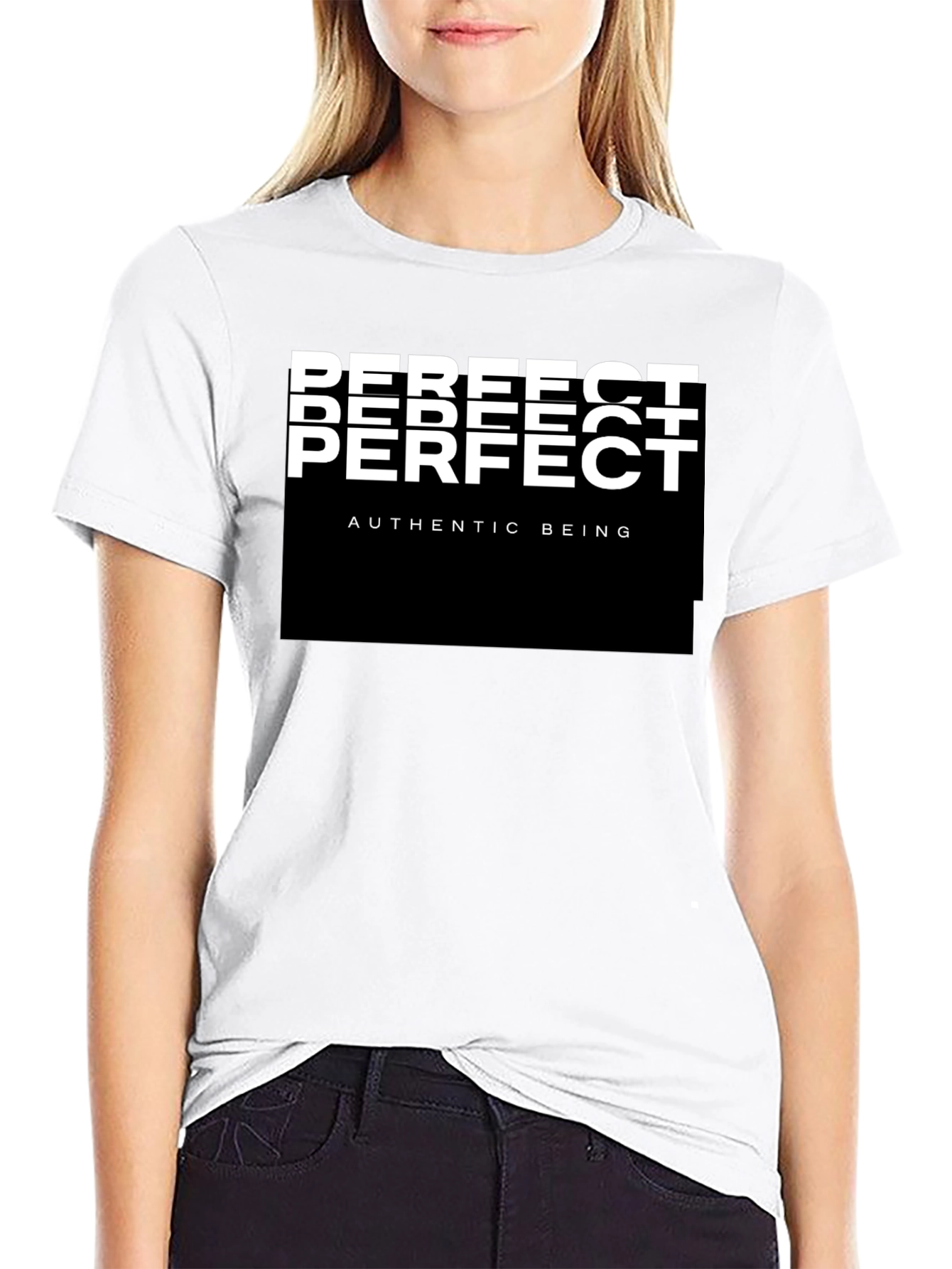 Black Perfect Authentic Being Graphic Tee - Black view 9
