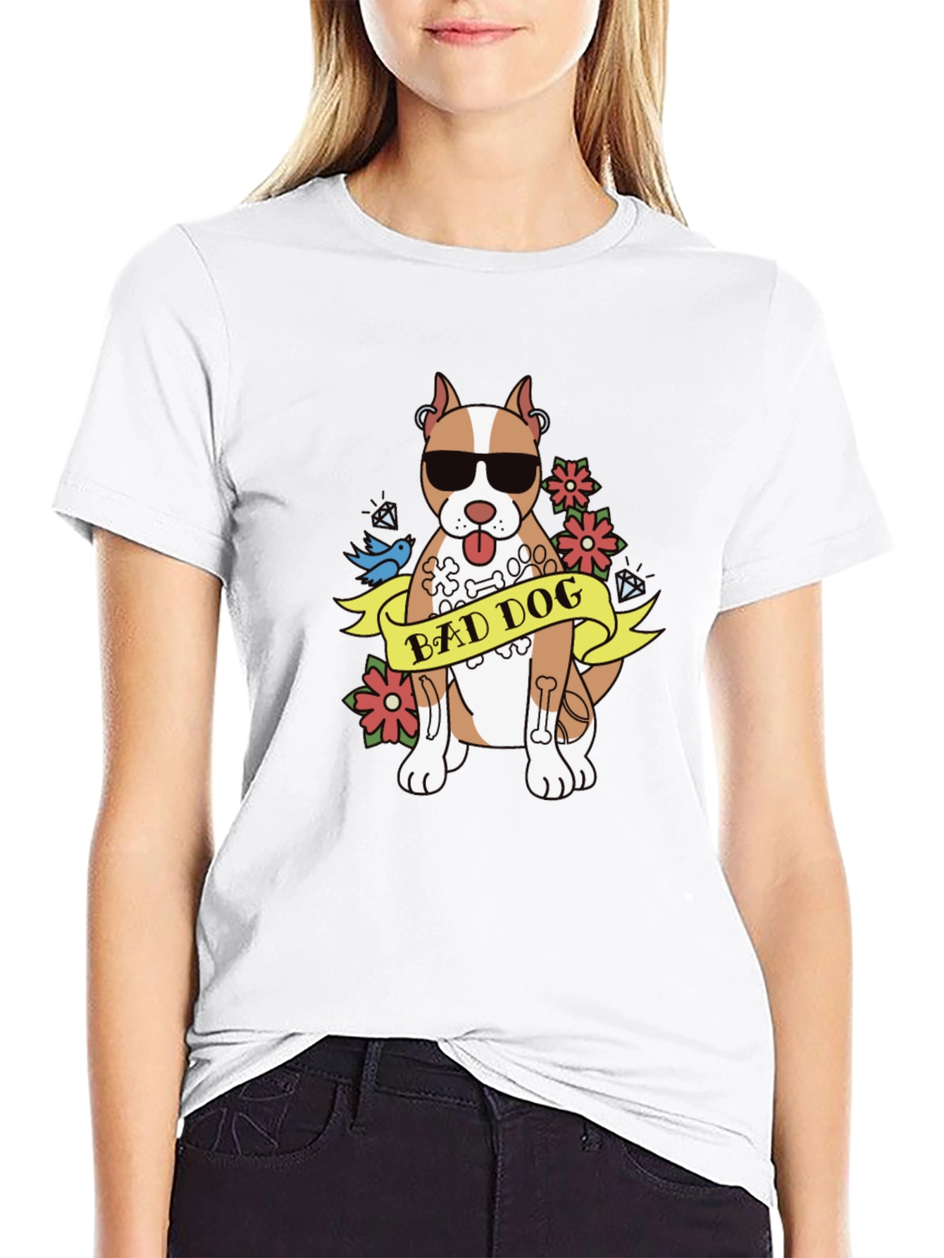 Black Bad Dog Graphic T-Shirt view 9