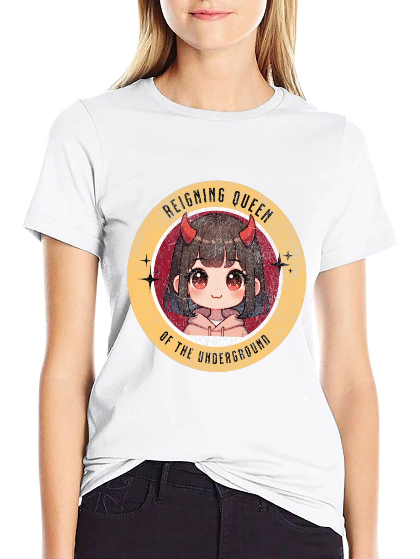 Black Reigning Queen Underground Anime T-Shirt view 9