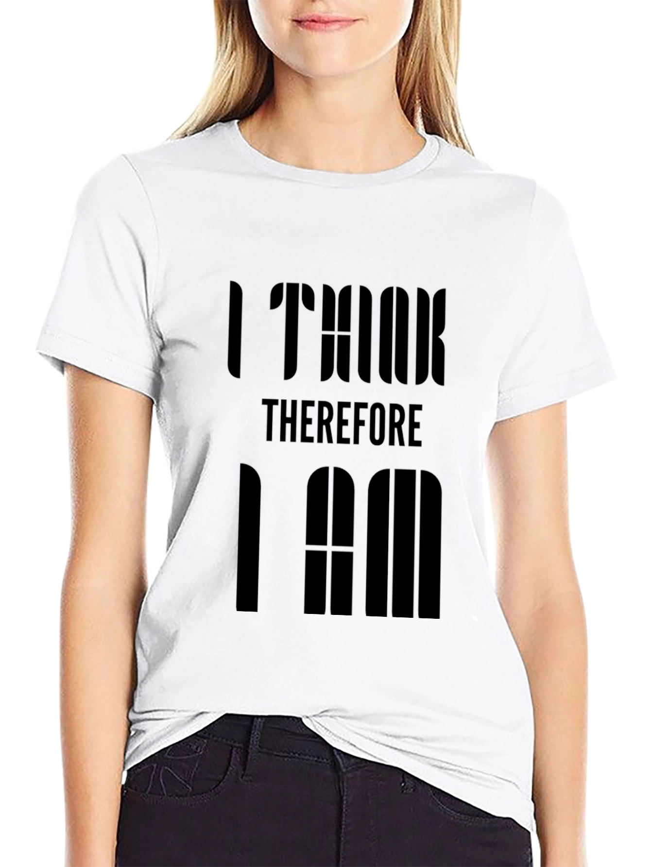 Black I Think Therefore I Am Graphic T-Shirt - Black view 9