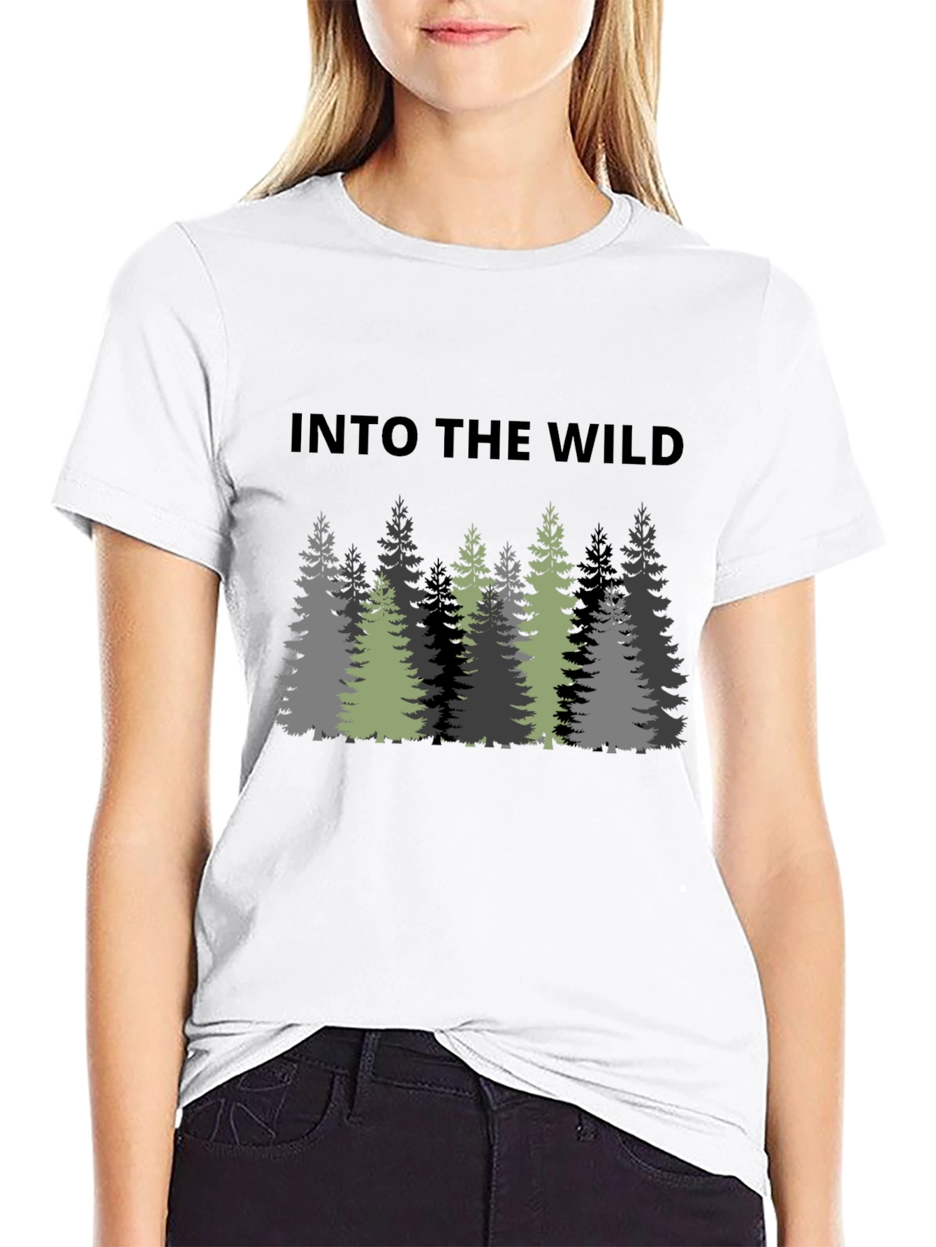 Black Into The Wild Graphic Print Black T-Shirt view 9