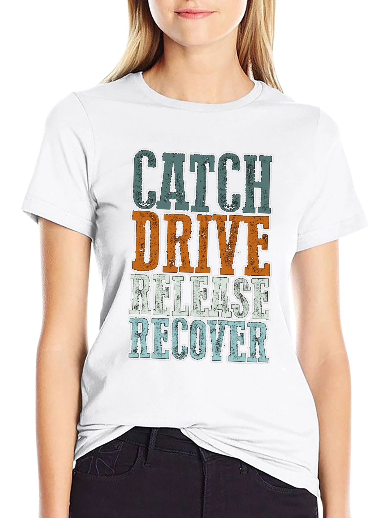 Black Catch Drive Release Recover Graphic Tee view 9
