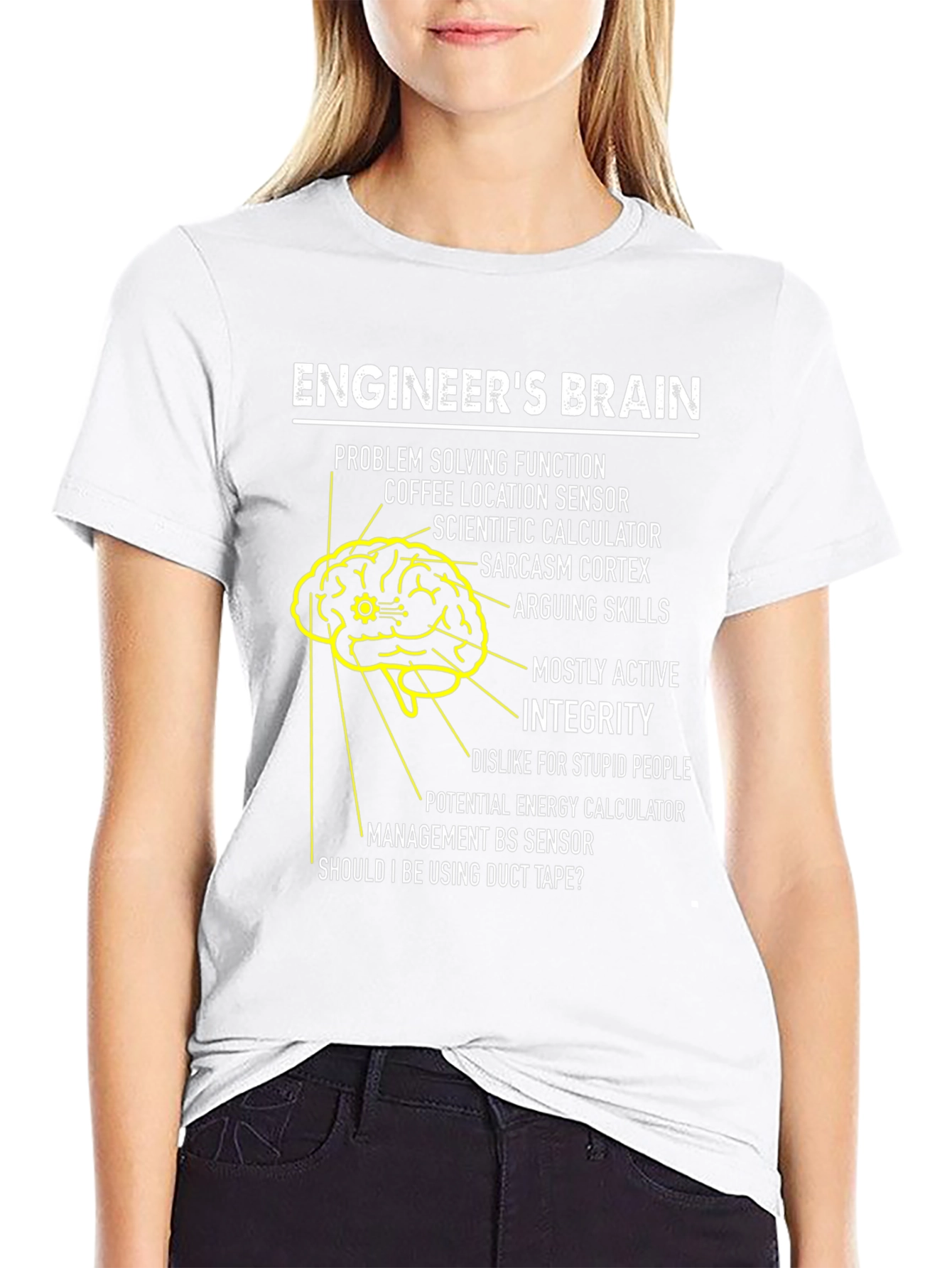 Black Engineer's Brain T-Shirt: Problem Solving Humor view 9