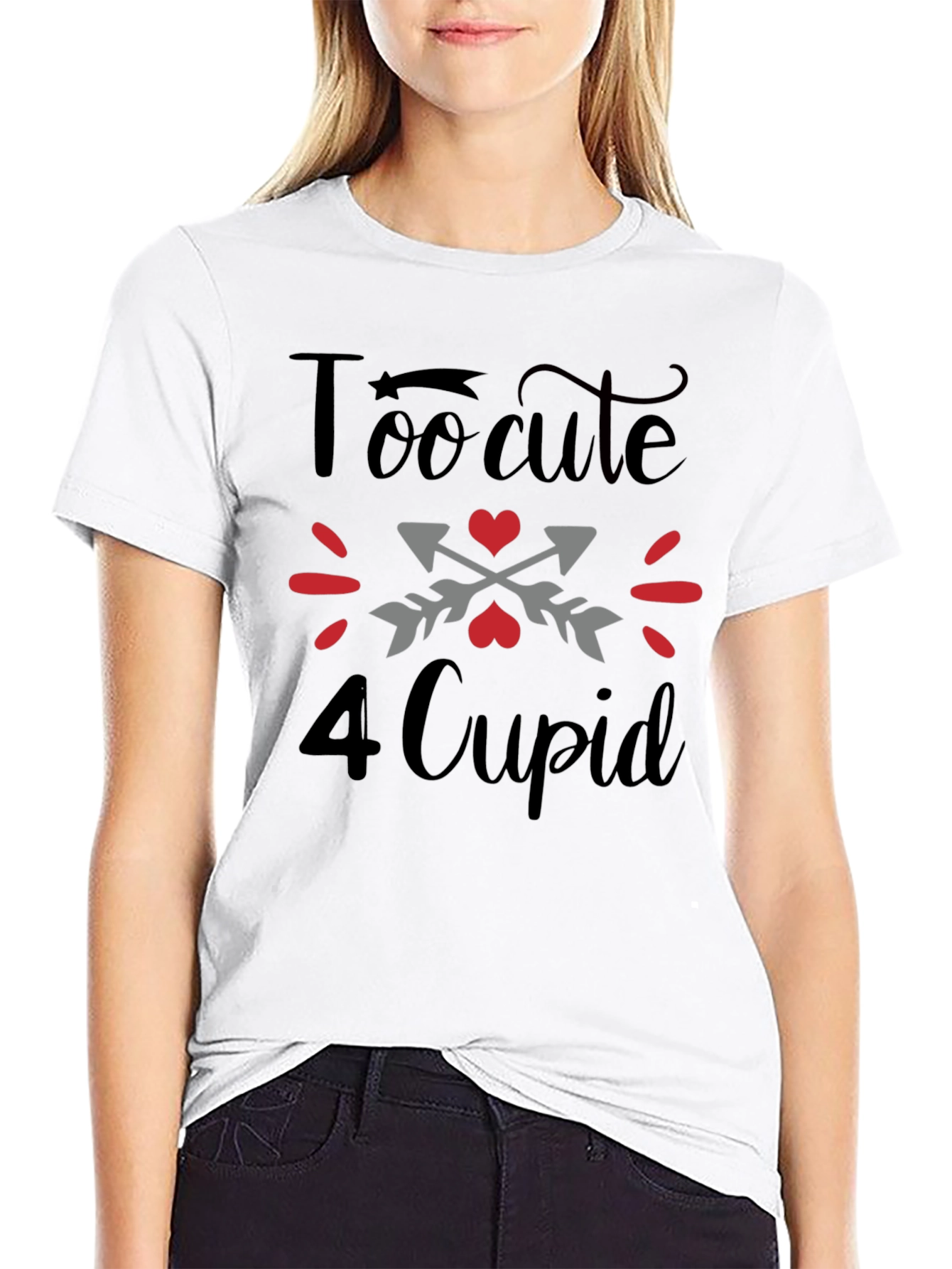 Black Too Cute 4 Cupid Black T-Shirt view 9
