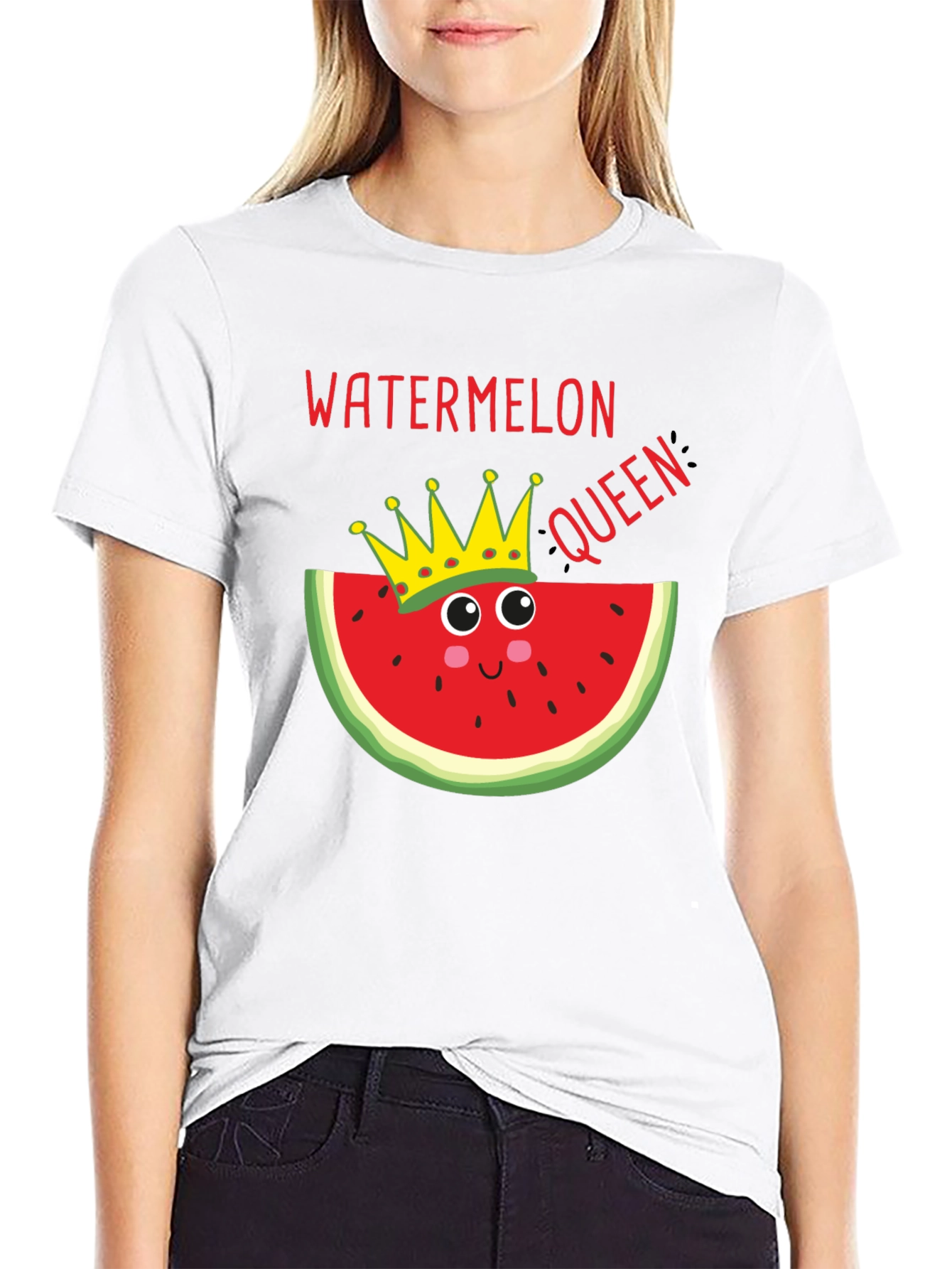 Black Watermelon Queen T-Shirt - Funny Summer Tee view 9