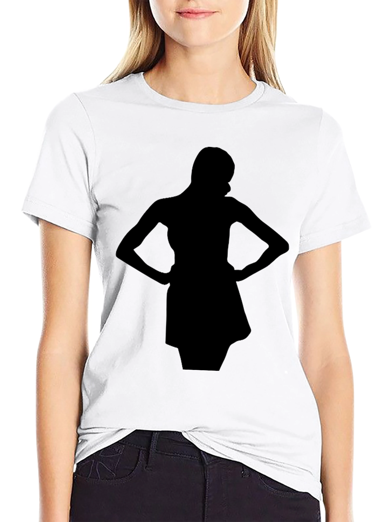 Silhouette Woman's Tee - Sleek Black T-Shirt - 9