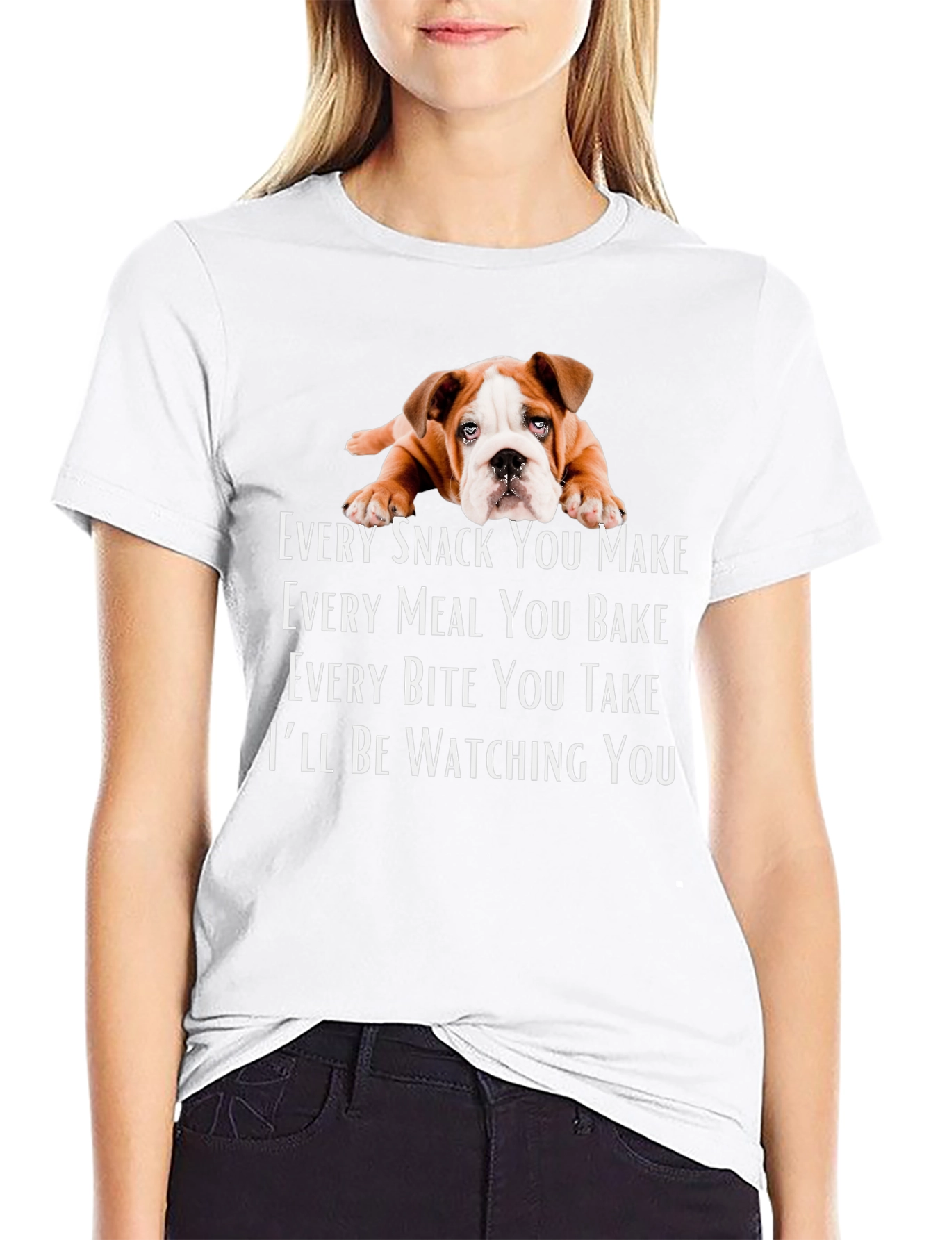 Black Dog Watching You T-Shirt - Funny Pet Lover Tee view 9