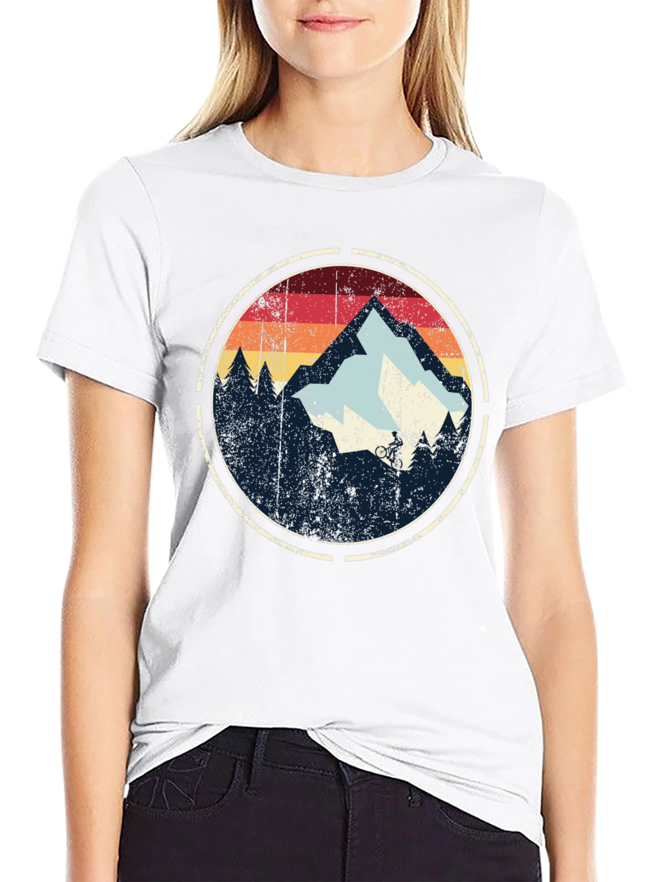 Black Mountain Biking Retro Graphic T-Shirt view 9