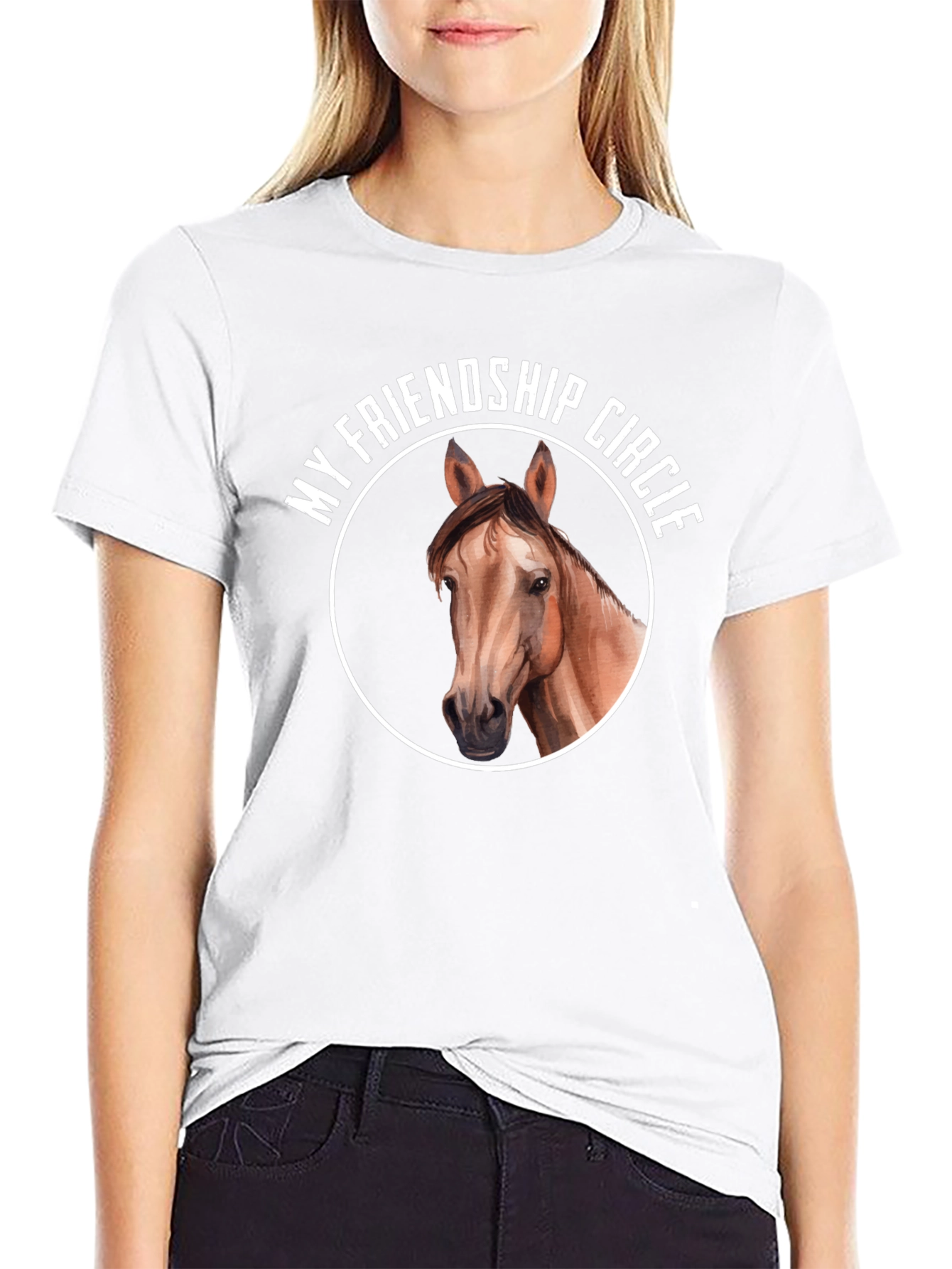 Black Horse Friendship Circle Graphic Tee view 9