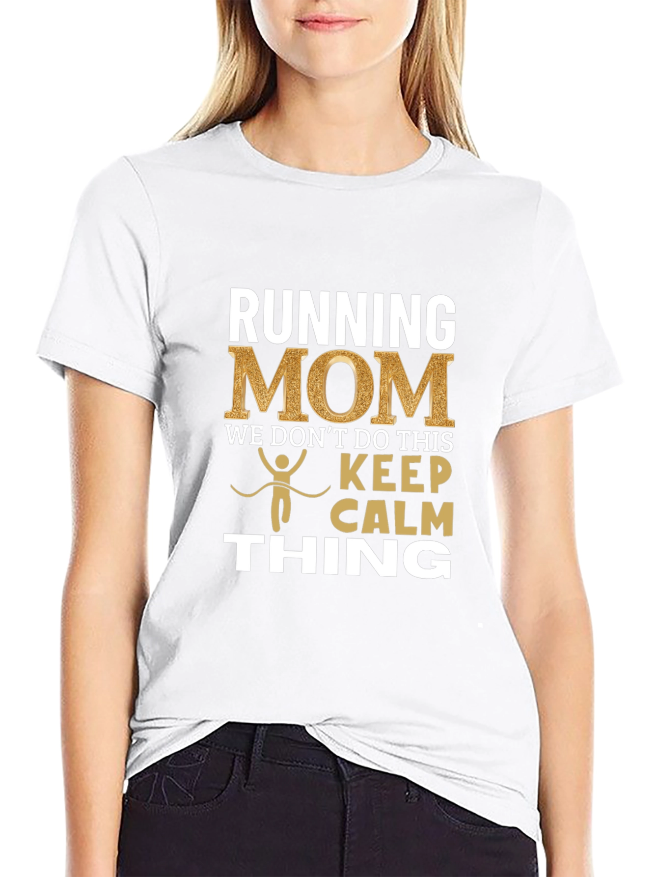 Black Running Mom T-Shirt - Keep Calm Thing view 9