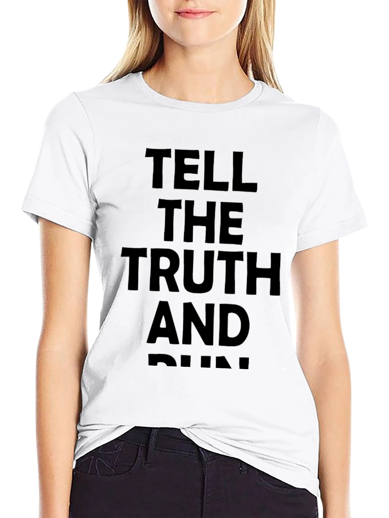 Black Tell the Truth and Run Graphic Tee - Black view 9