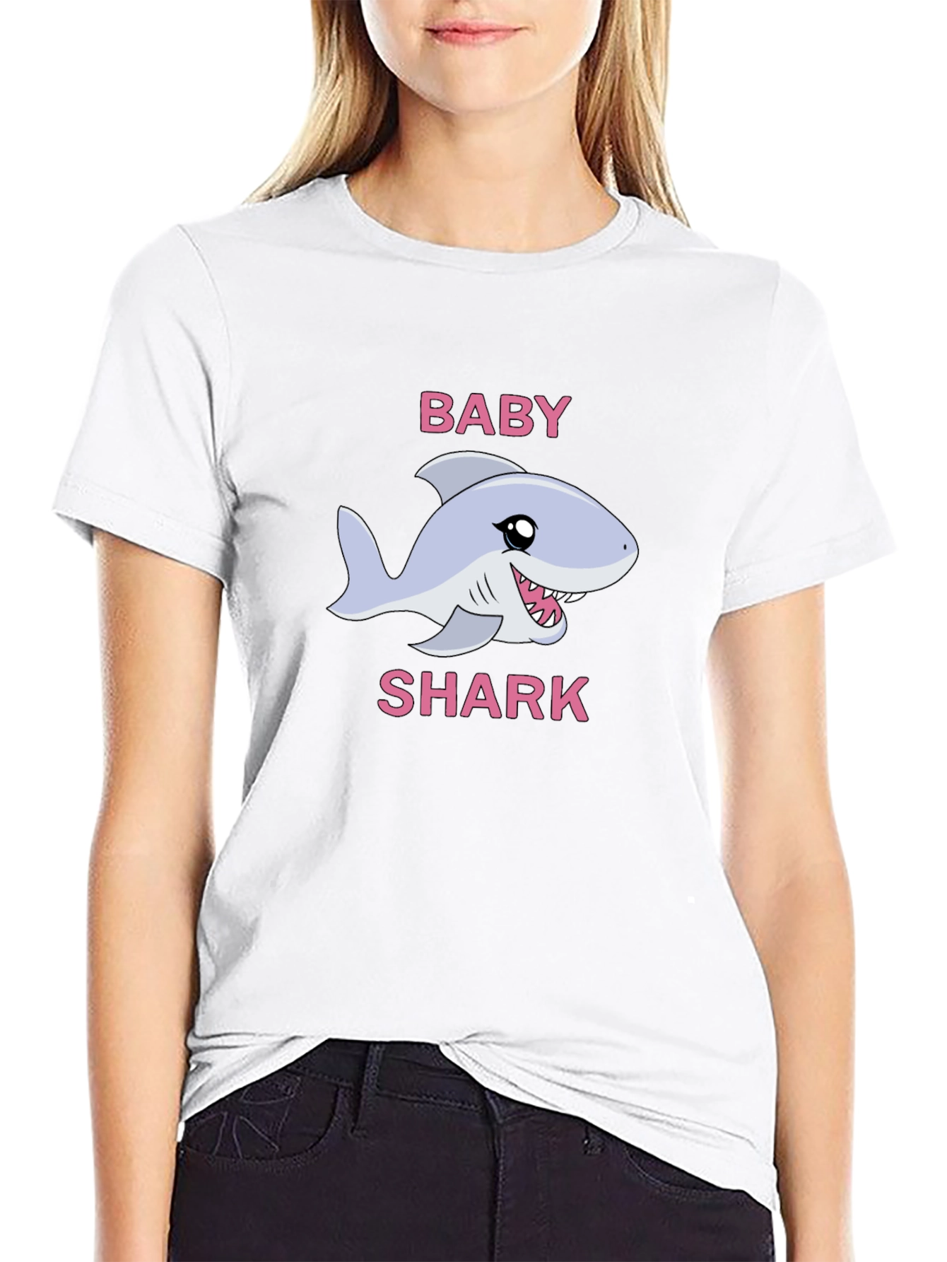 Black Baby Shark Graphic T-Shirt view 9