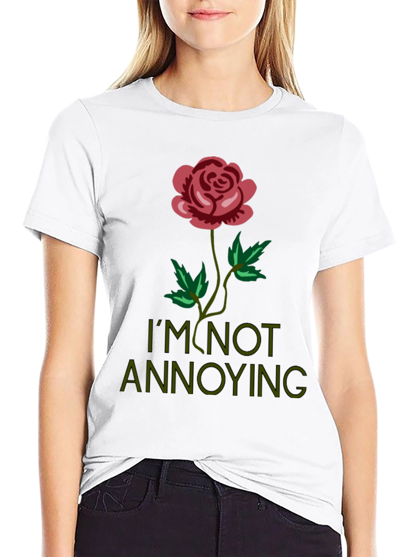 Black Rose Graphic Tee - I'm Not Annoying T-Shirt view 9