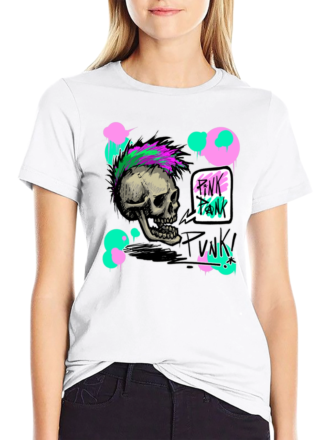 Black Skull Punk Graphic Tee - Edgy Fashion view 9