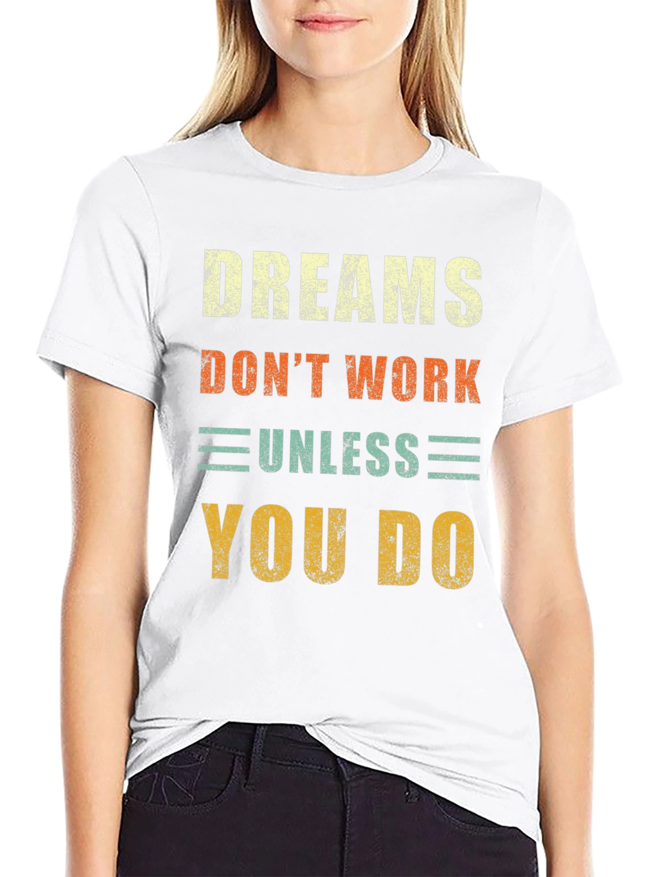 Black Dreams Don't Work T-Shirt - Motivational Graphic Tee view 9